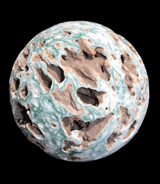 Moss Agate drusy geode sphere 1958g - Rocks and Things Store