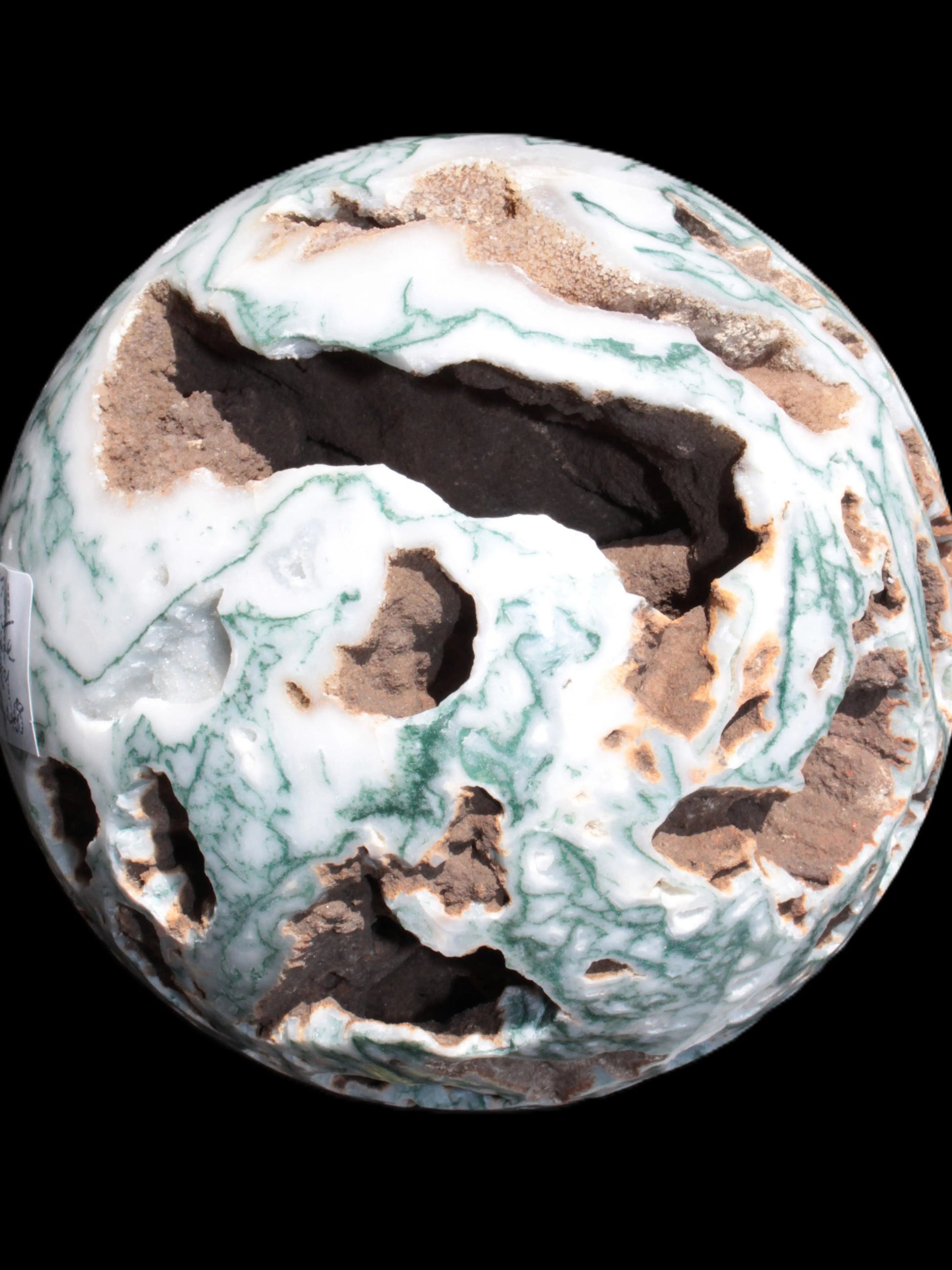 Moss Agate drusy geode sphere 1958g Rocks and Things
