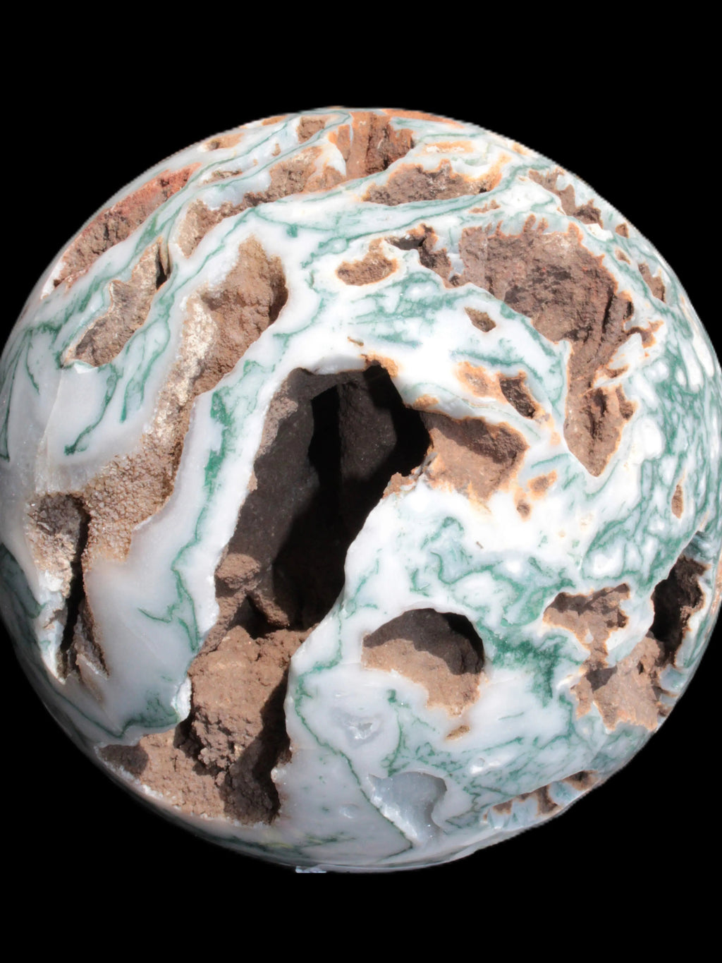 Moss Agate drusy geode sphere 1958g - Rocks and Things Store