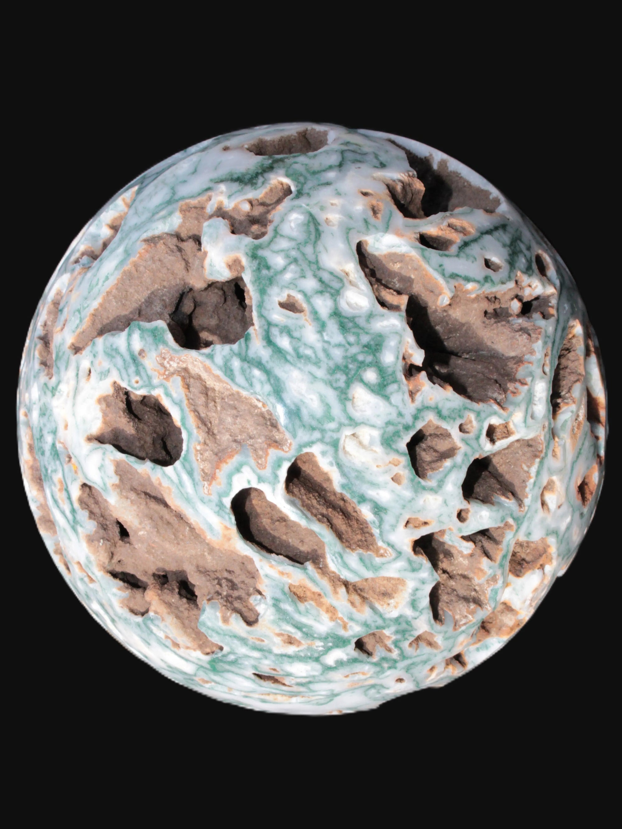Moss Agate drusy geode sphere 1958g - Rocks and Things Store