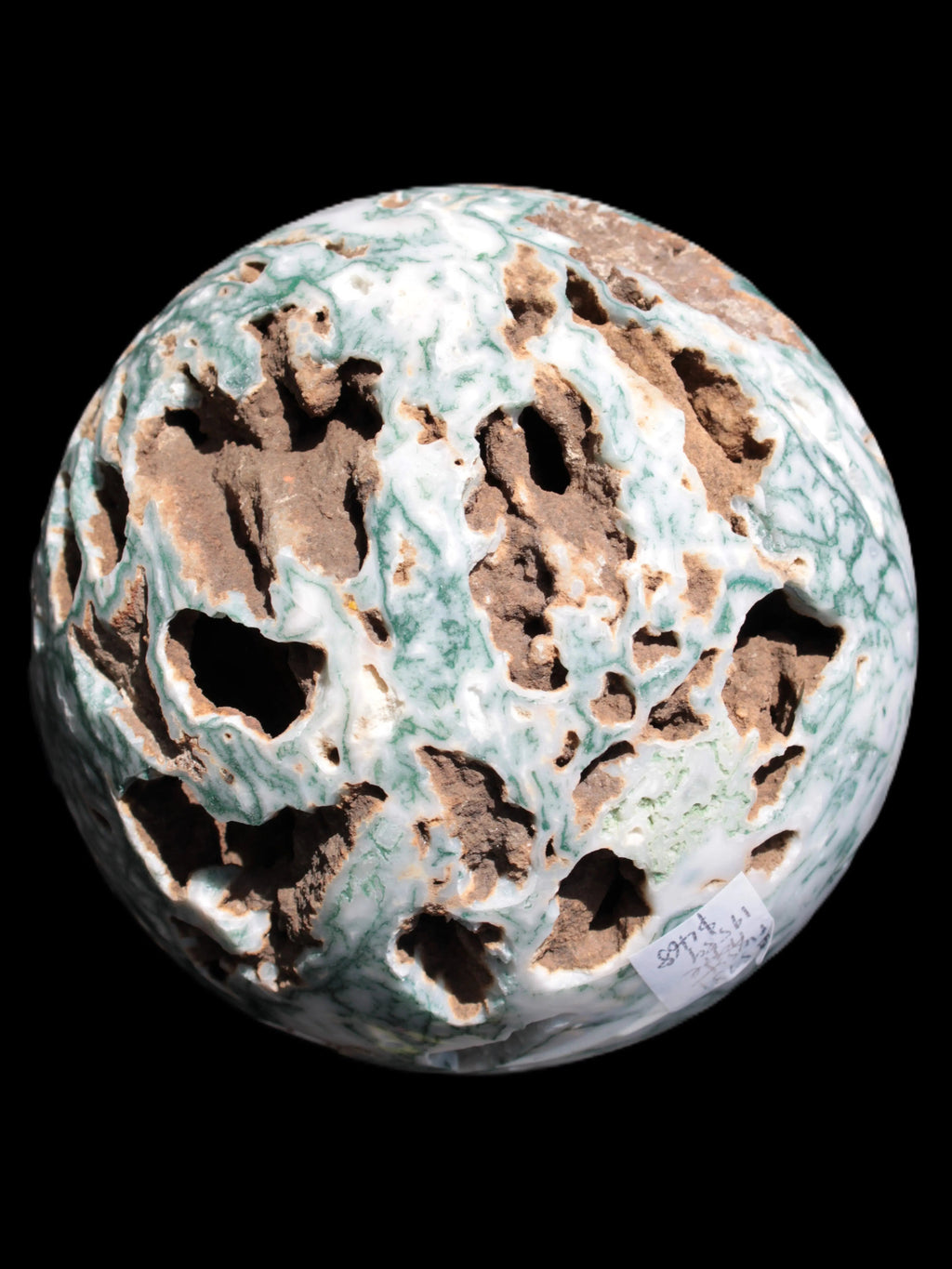 Moss Agate drusy geode sphere 1958g - Rocks and Things Store
