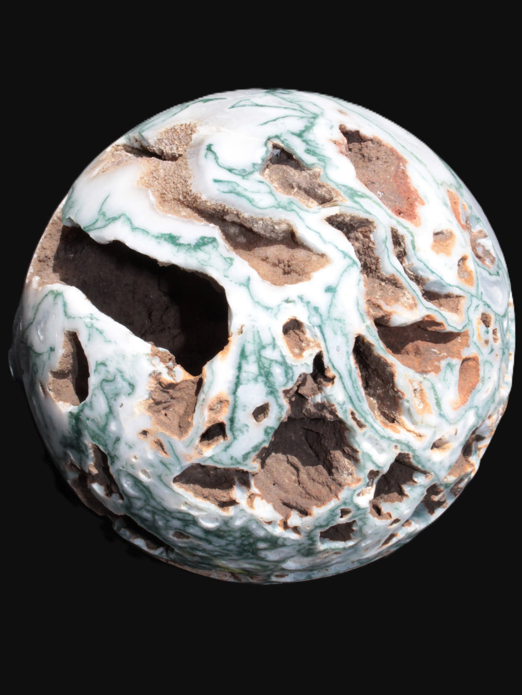 Moss Agate drusy geode sphere 1958g - Rocks and Things Store
