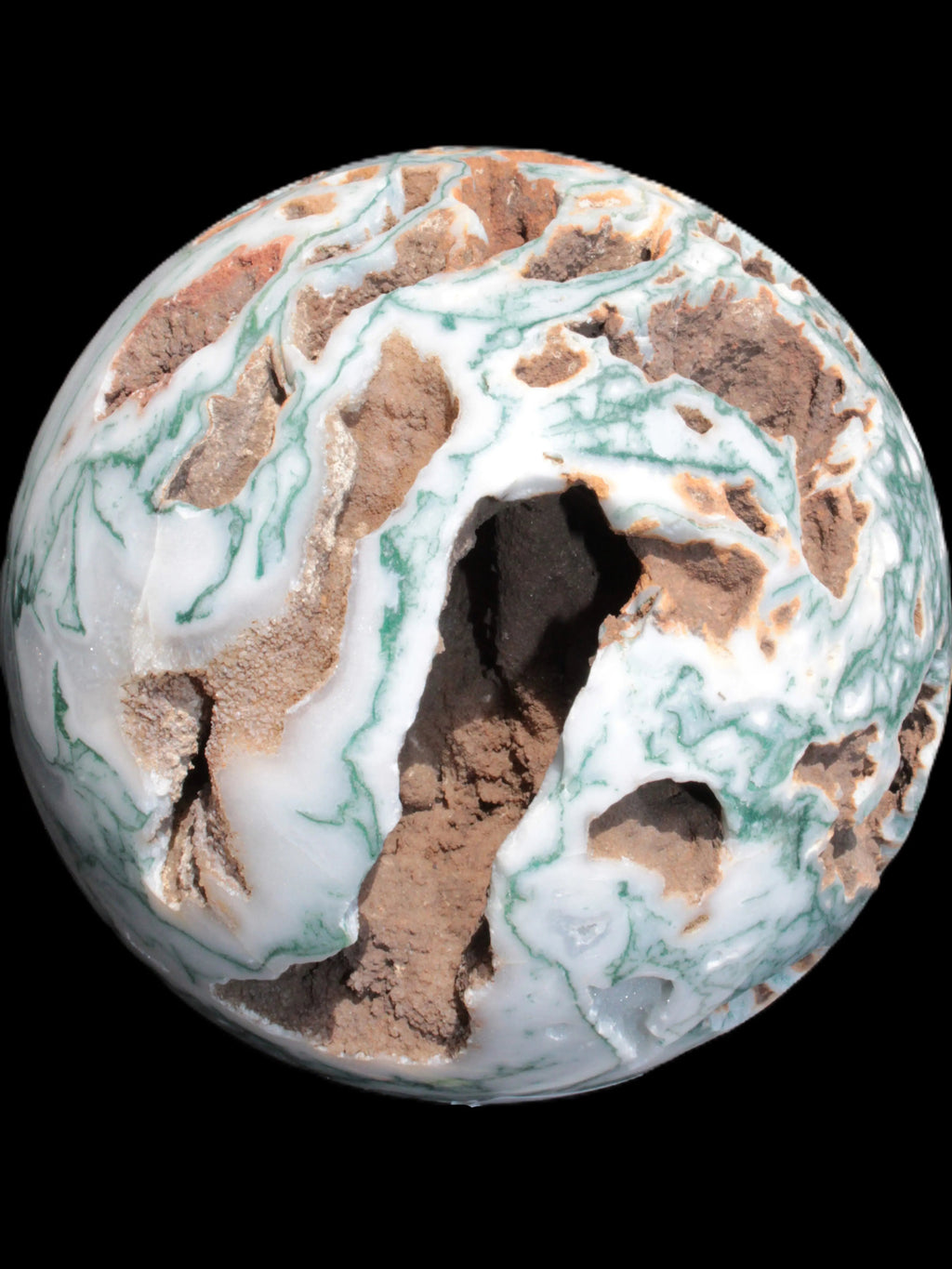 Moss Agate drusy geode sphere 1958g - Rocks and Things Store