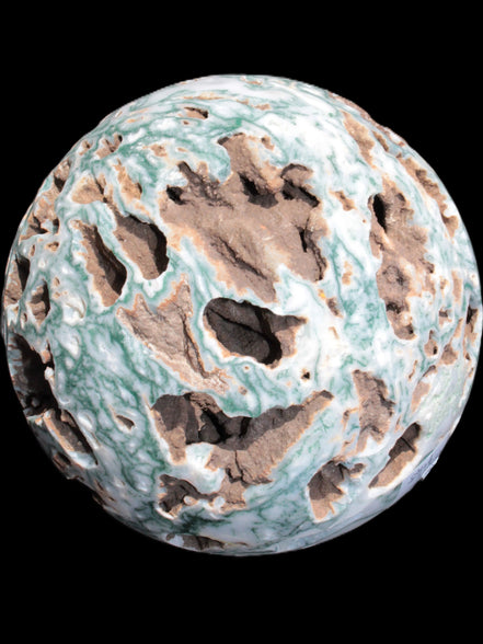 Moss Agate drusy geode sphere 1958g - Rocks and Things Store