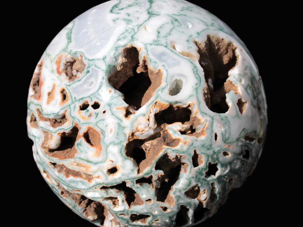 Moss Agate drusy geode sphere 1958g Rocks and Things