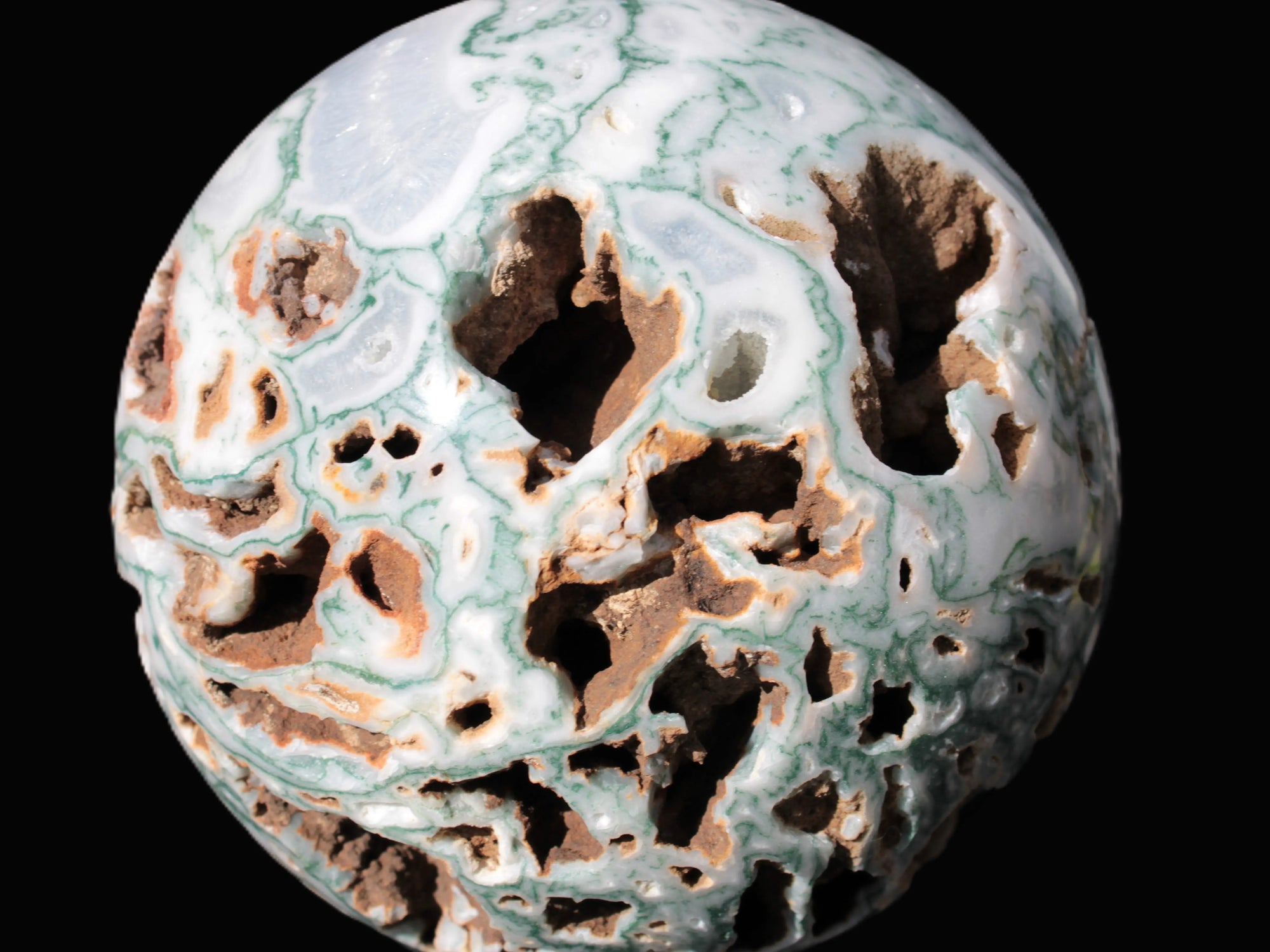 Moss Agate drusy geode sphere 1958g Rocks and Things