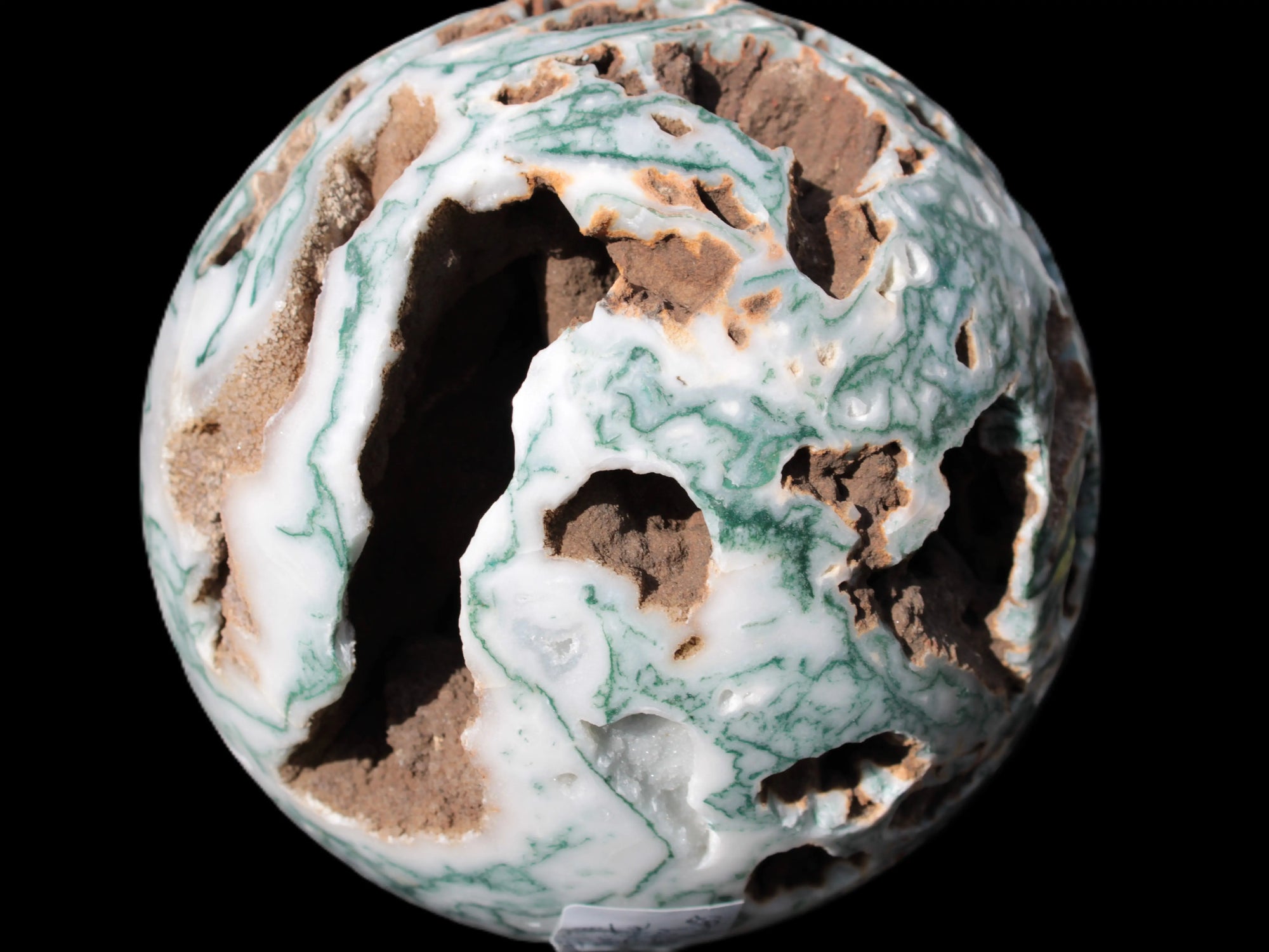 Moss Agate drusy geode sphere 1958g Rocks and Things