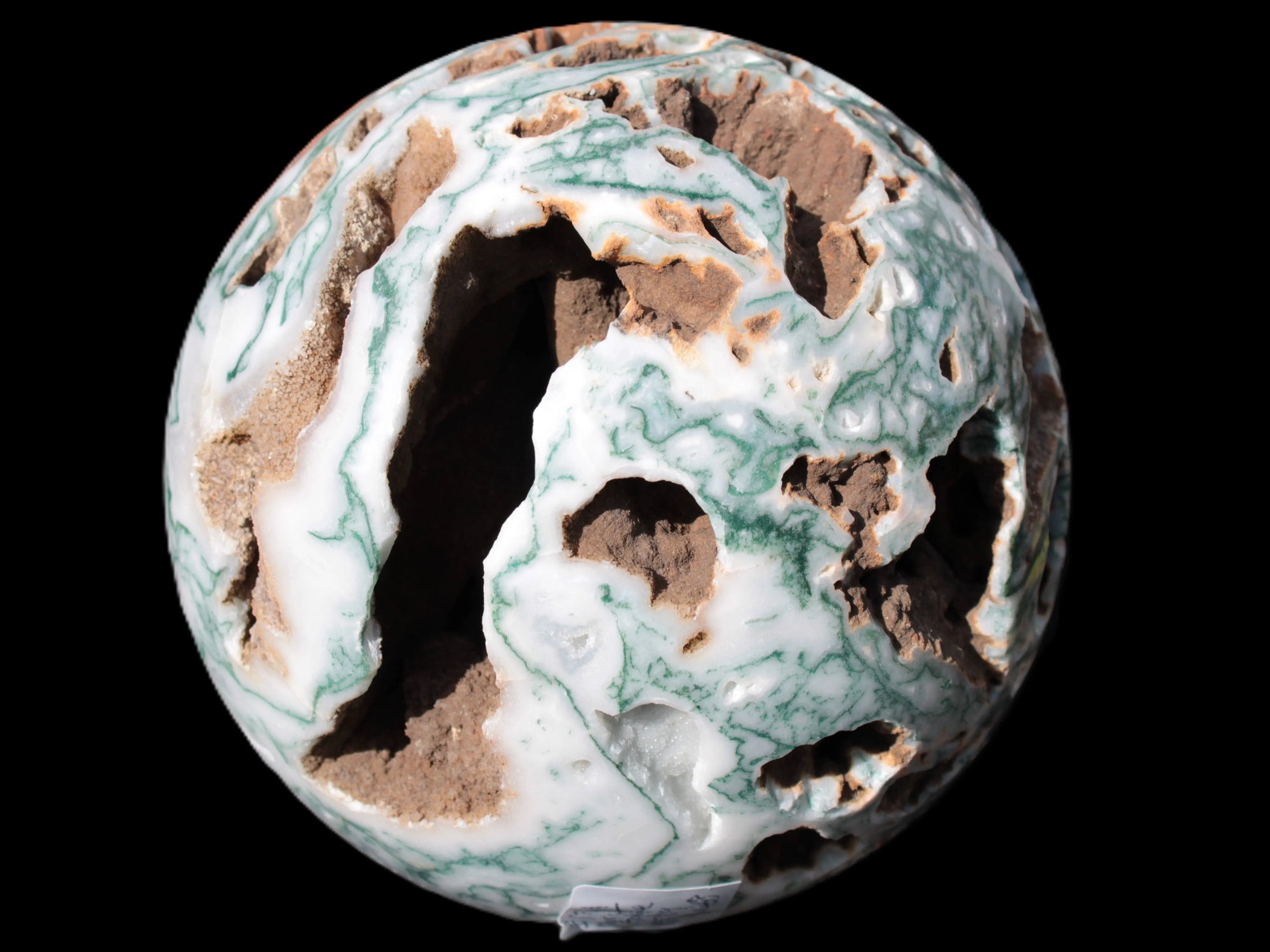Moss Agate drusy geode sphere 1958g Rocks and Things