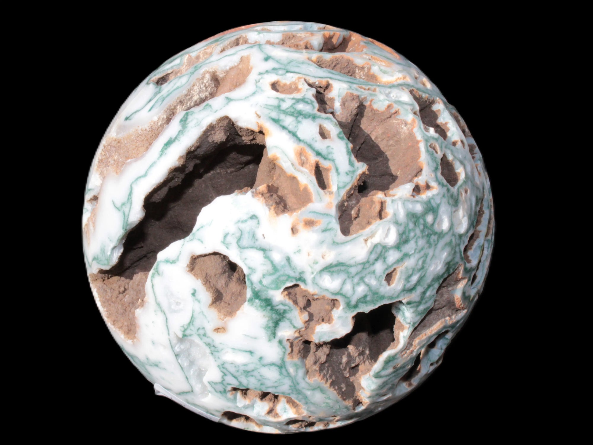 Moss Agate drusy geode sphere 1958g Rocks and Things