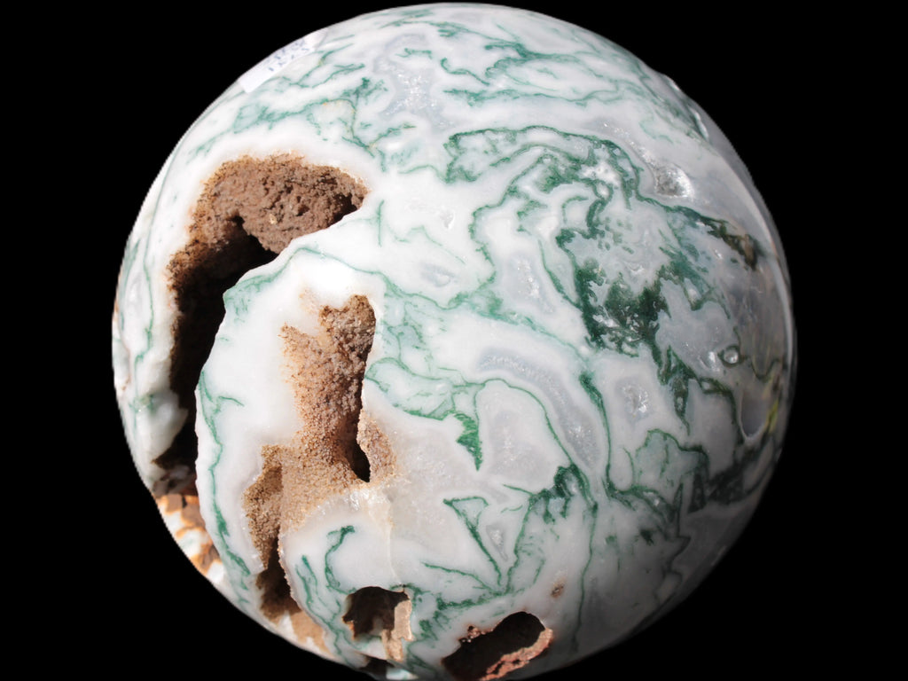 Moss Agate drusy geode sphere 1958g Rocks and Things