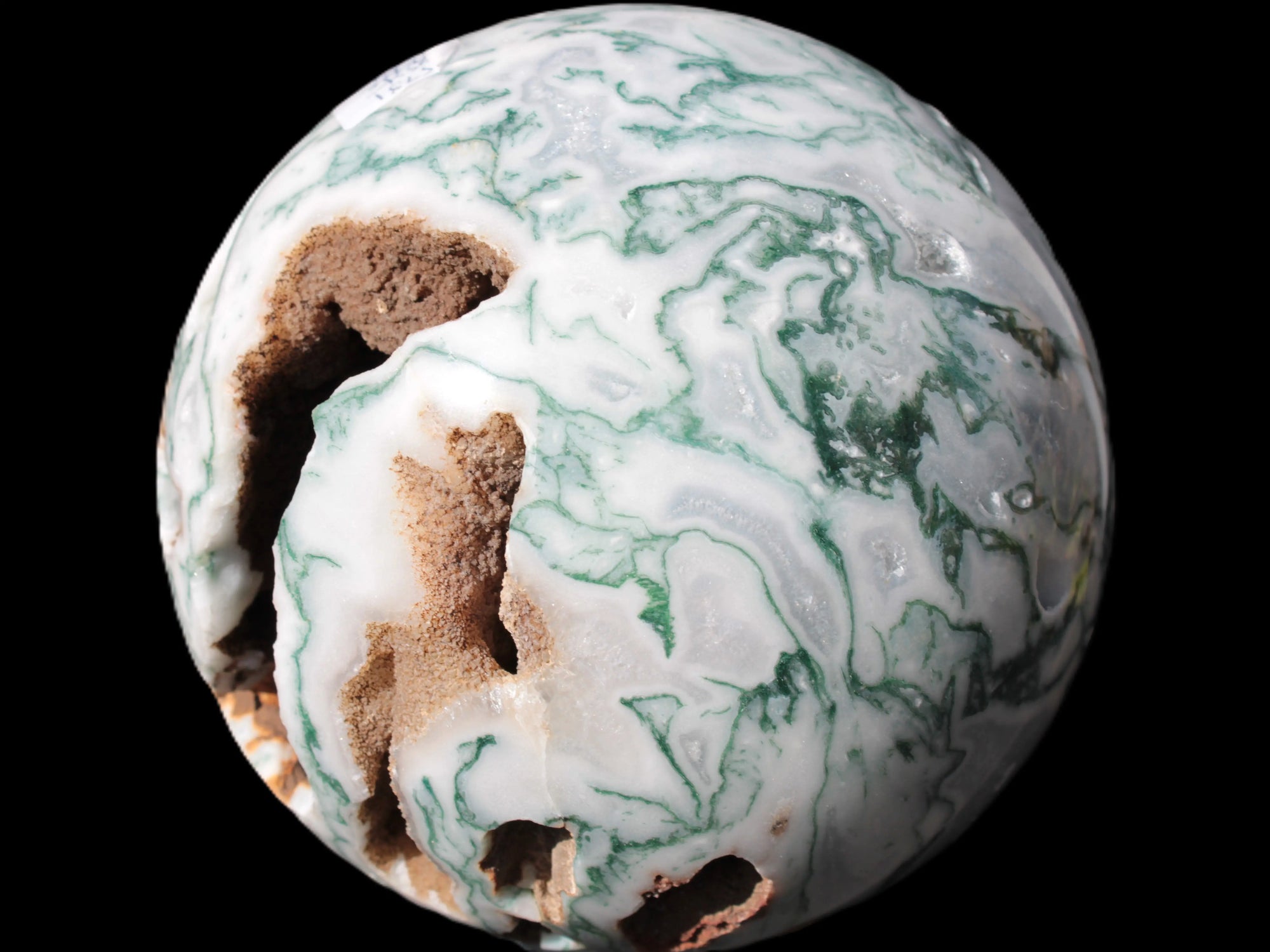 Moss Agate drusy geode sphere 1958g Rocks and Things