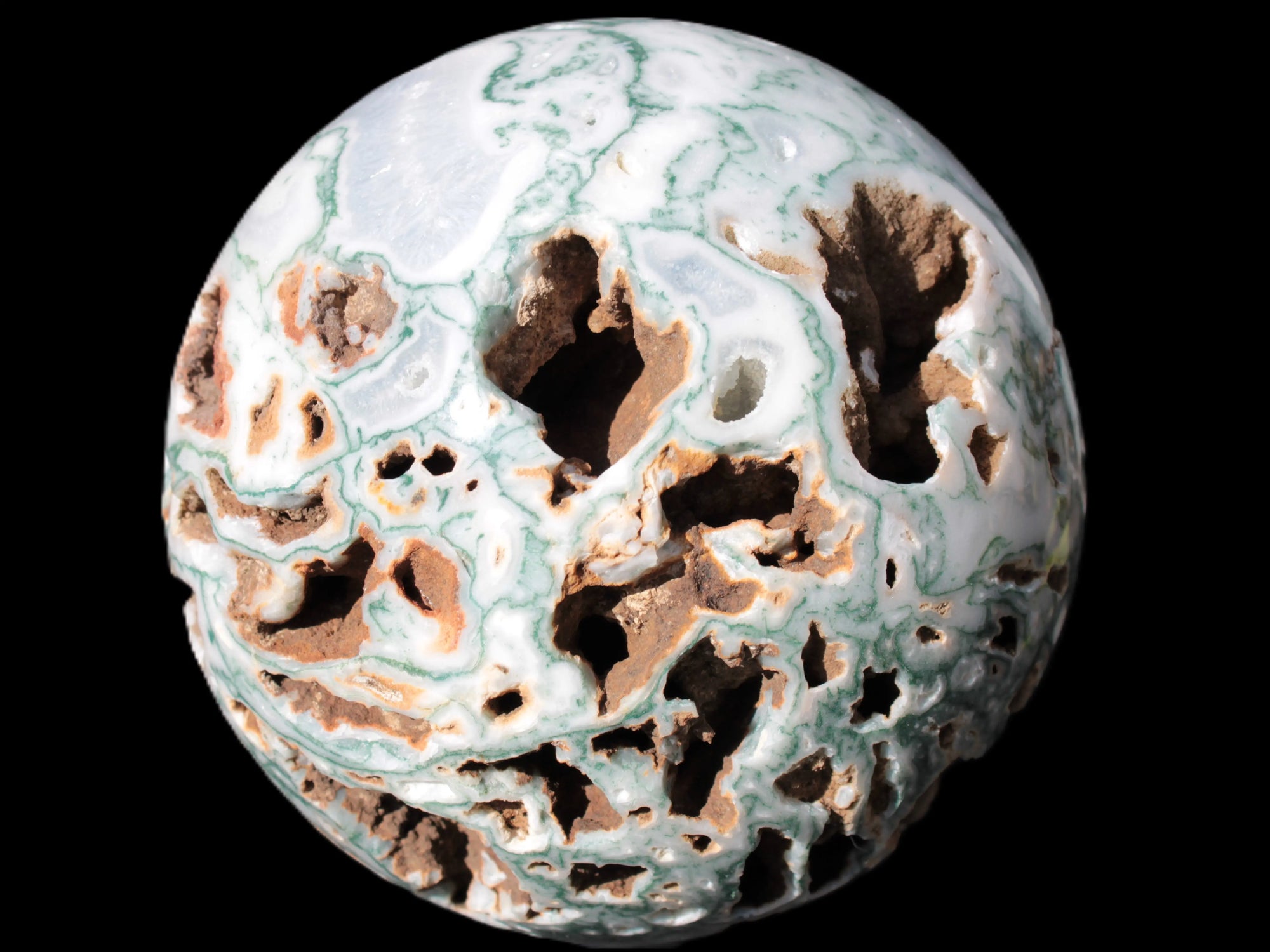 Moss Agate drusy geode sphere 1958g Rocks and Things