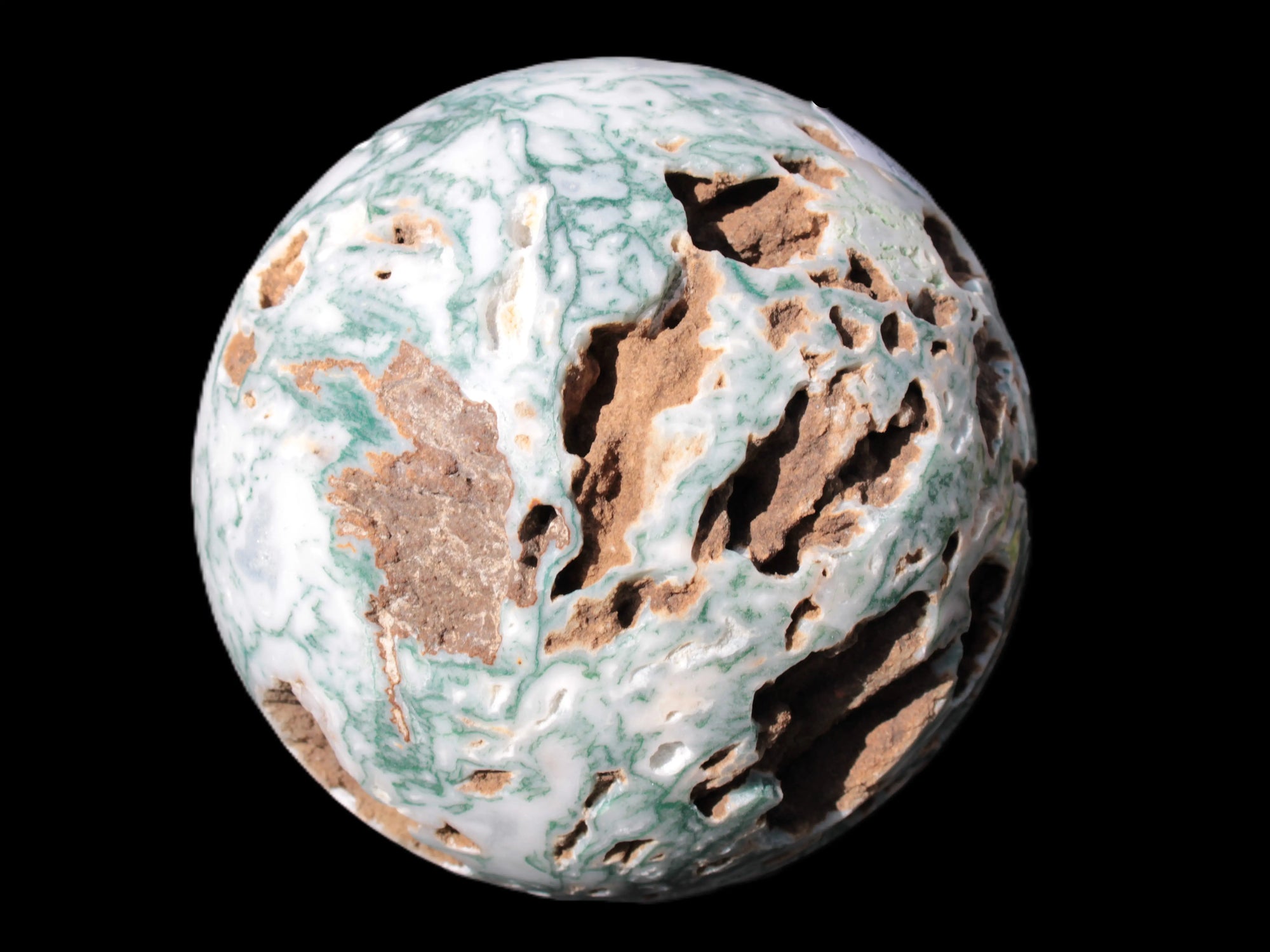 Moss Agate drusy geode sphere 1958g Rocks and Things