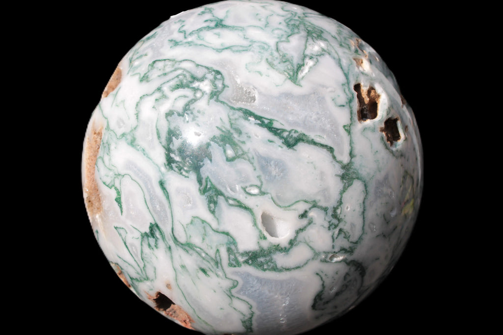 Moss Agate drusy geode sphere 1958g Rocks and Things