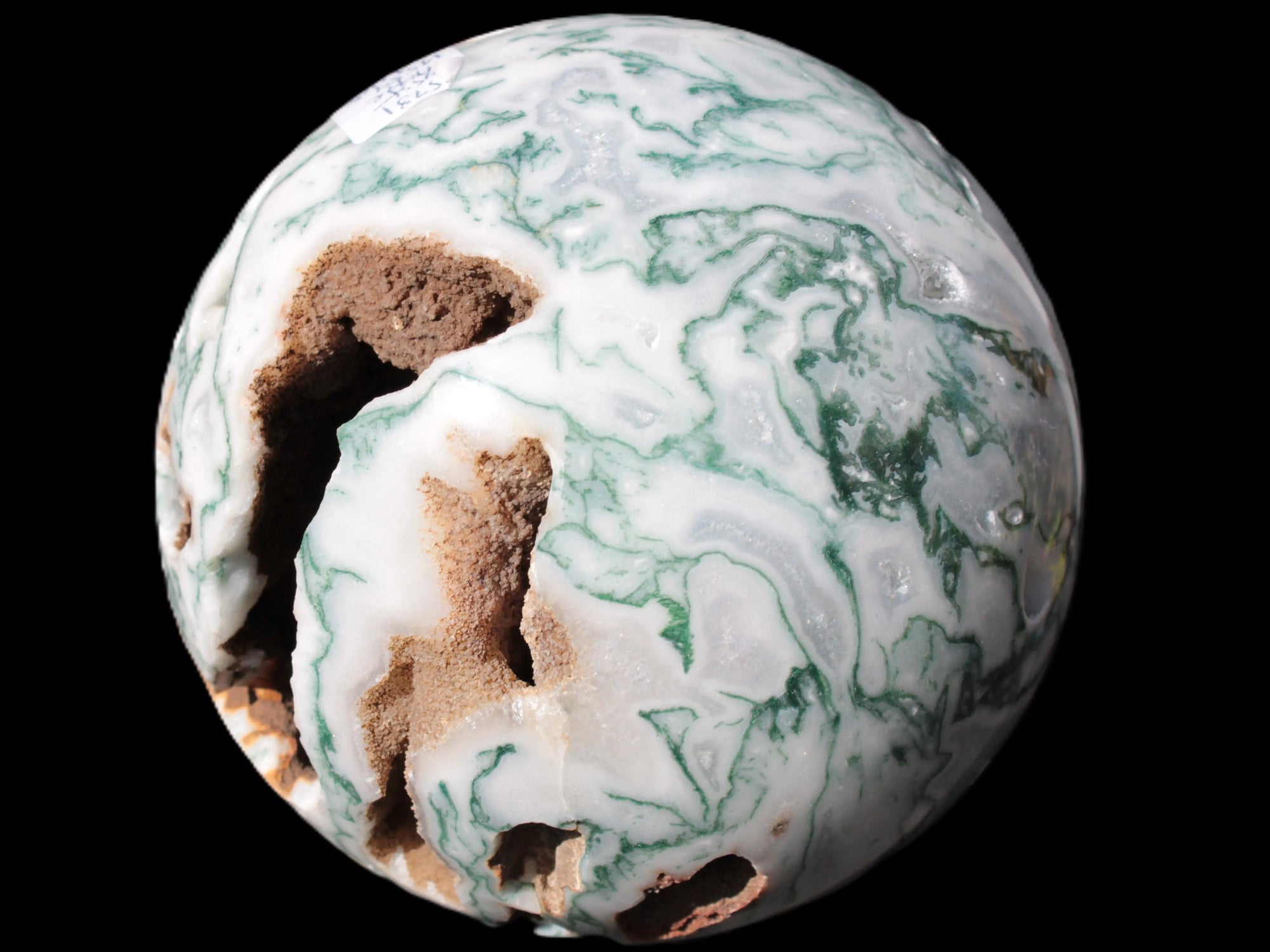 Moss Agate drusy geode sphere 1958g Rocks and Things
