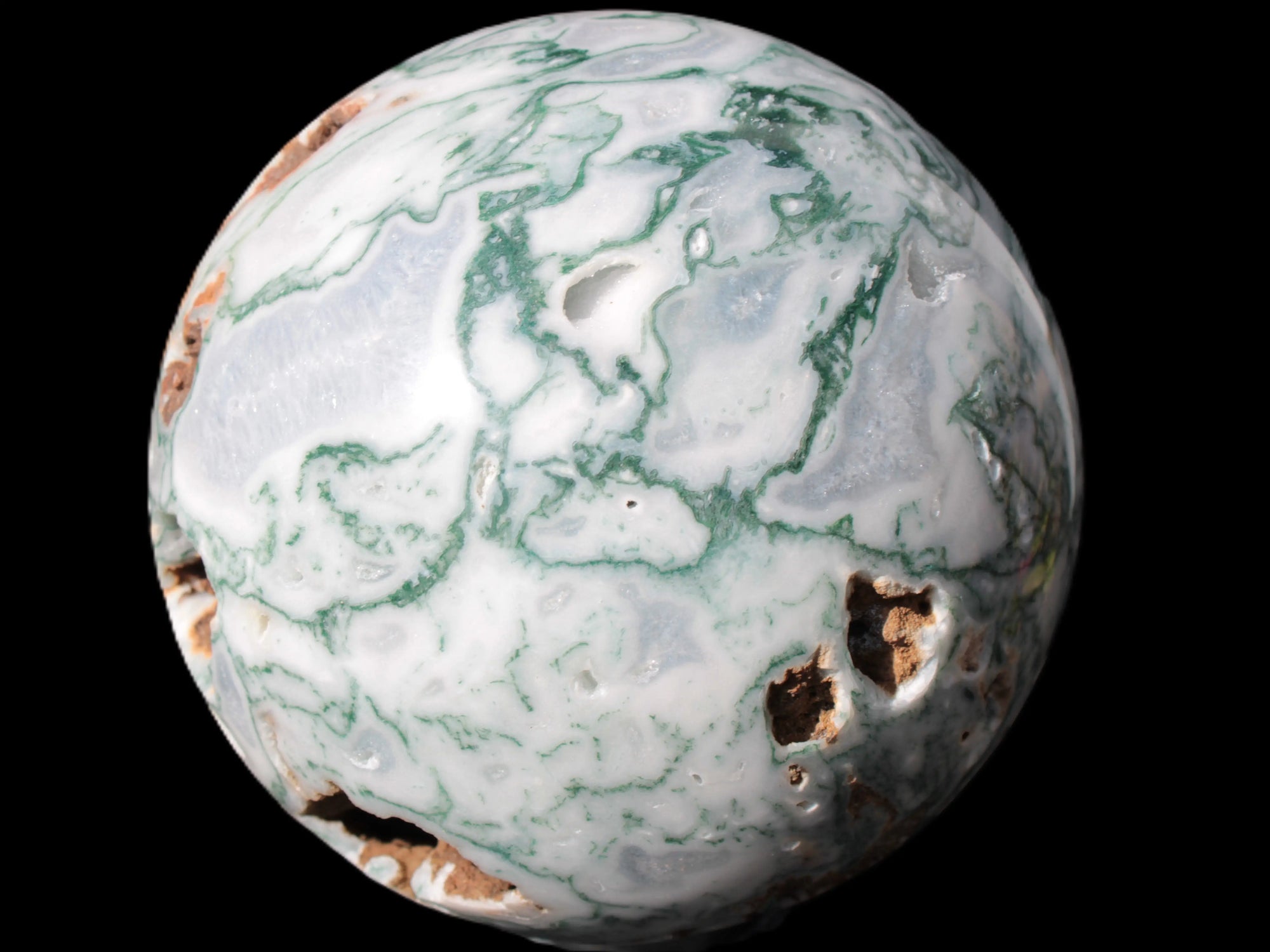 Moss Agate drusy geode sphere 1958g Rocks and Things