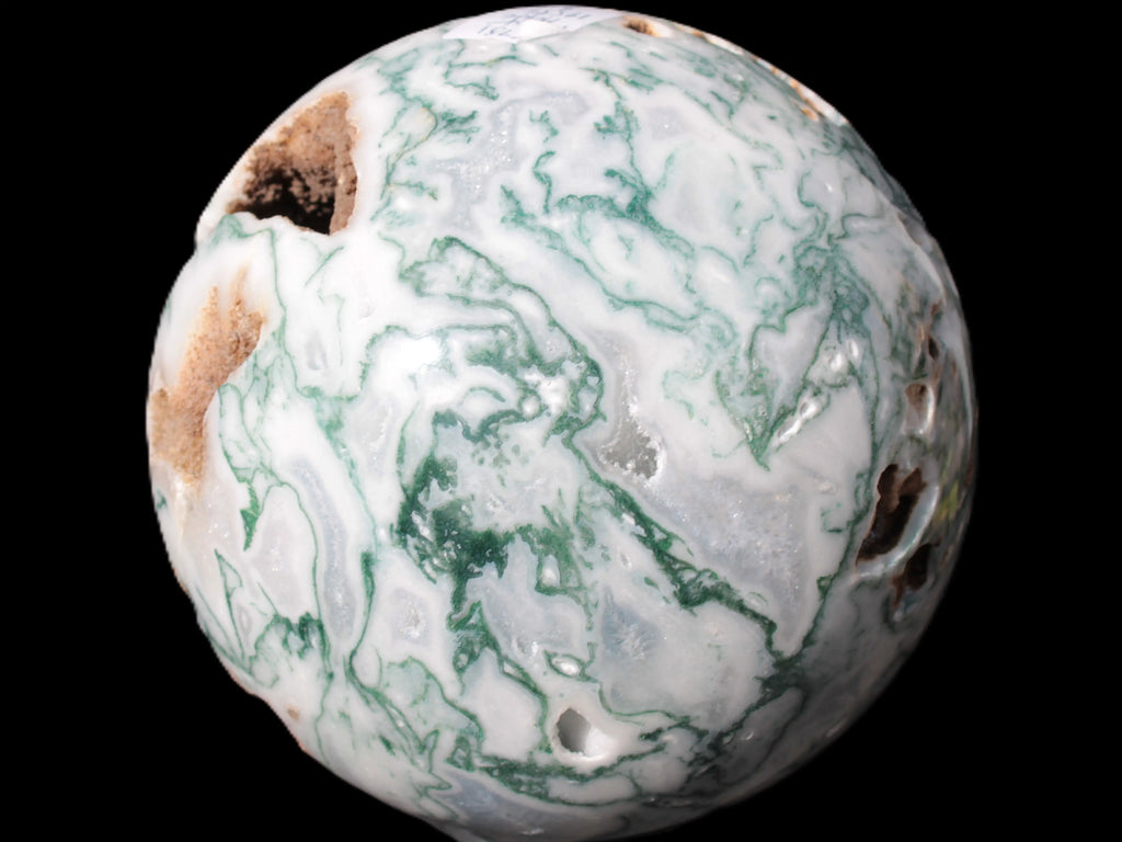 Moss Agate drusy geode sphere 1958g Rocks and Things