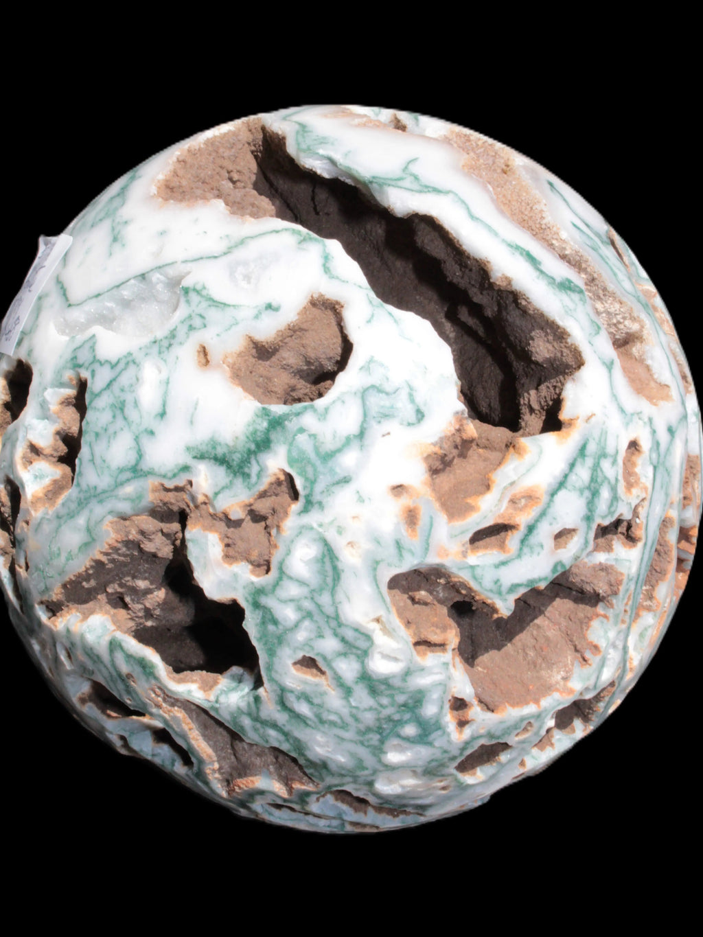 Moss Agate drusy geode sphere 1958g - Rocks and Things Store