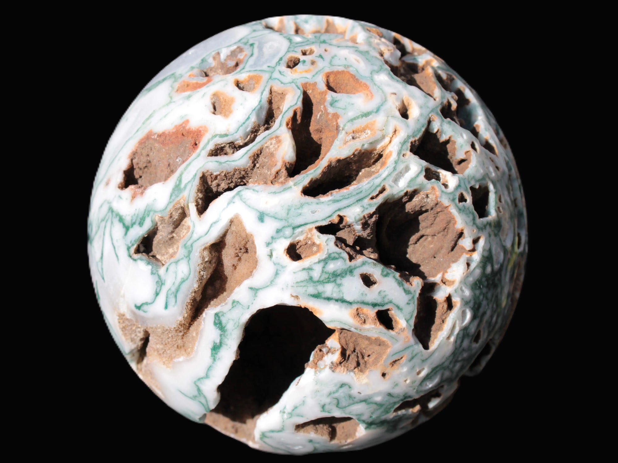 Moss Agate drusy geode sphere 1958g Rocks and Things