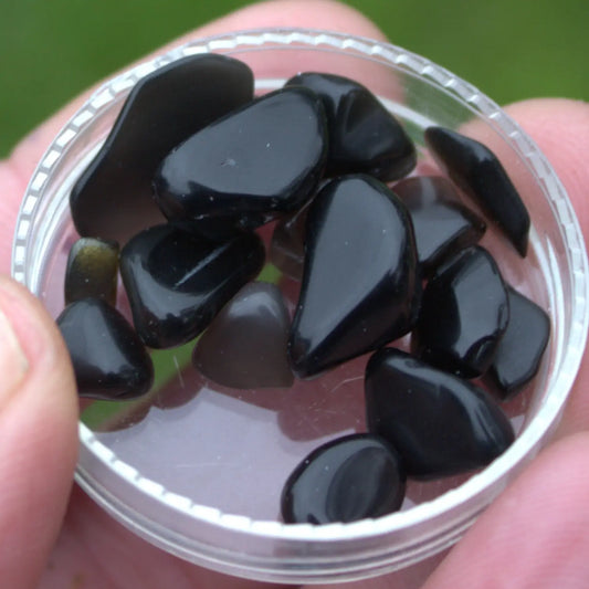 Obsidian polished mini chips 8g Rocks and Things