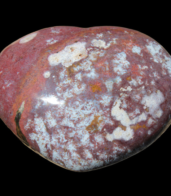Ocean Jasper heart 216g in sunlight - Rocks and Things Store