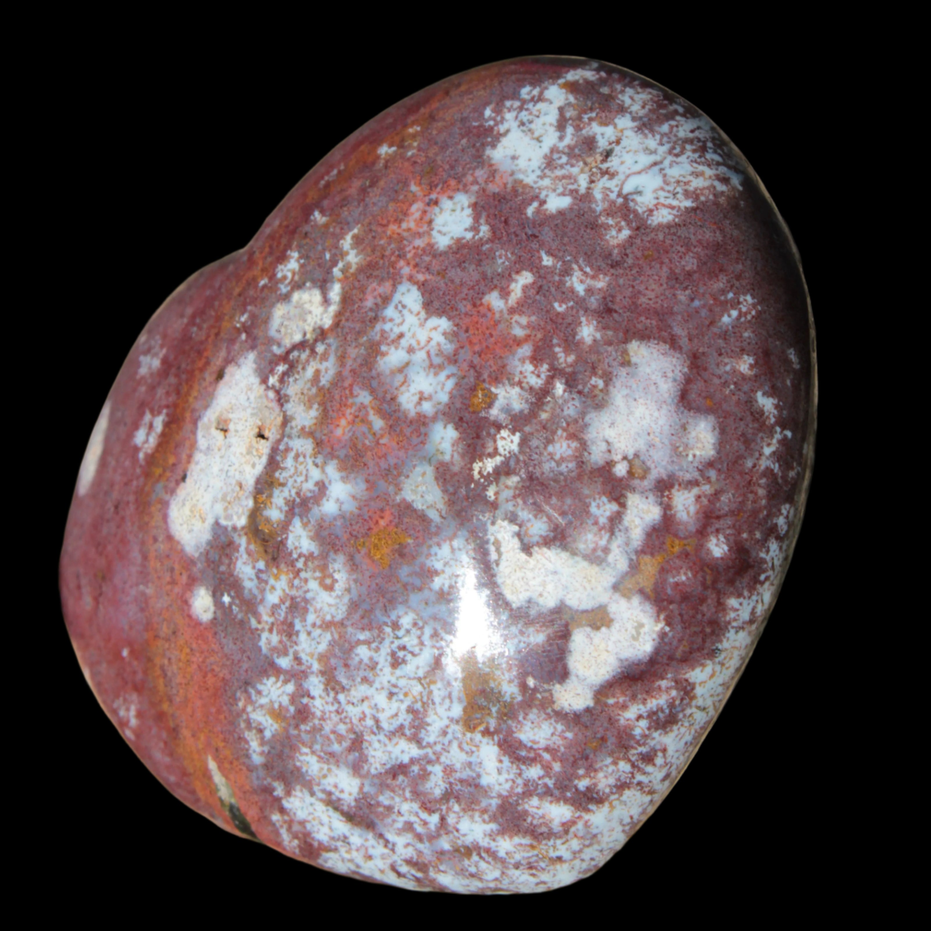 Ocean Jasper heart 216g in sunlight - Rocks and Things Store