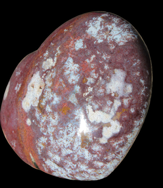 Ocean Jasper heart 216g in sunlight - Rocks and Things Store