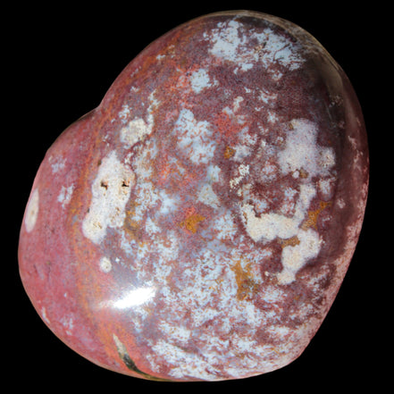 Ocean Jasper heart 216g in sunlight - Rocks and Things Store