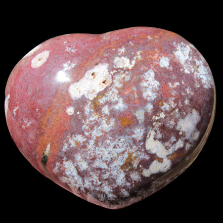 Ocean Jasper heart 216g in sunlight - Rocks and Things Store