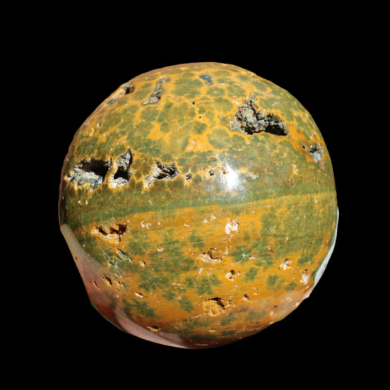 Ocean Jasper hole sphere 70mm 480g - Rocks and Things Store