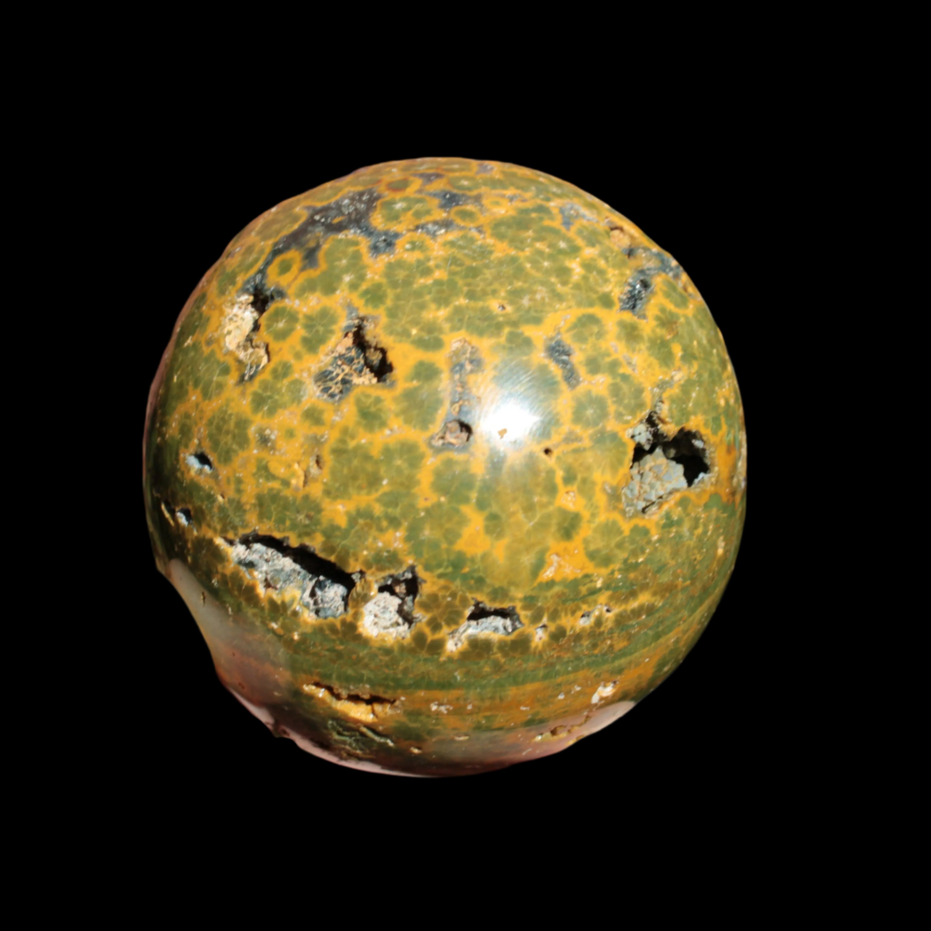 Ocean Jasper hole sphere 70mm 480g - Rocks and Things Store