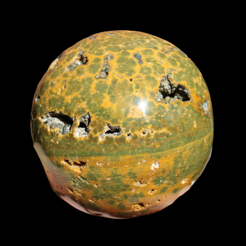 Ocean Jasper hole sphere 70mm 480g - Rocks and Things Store