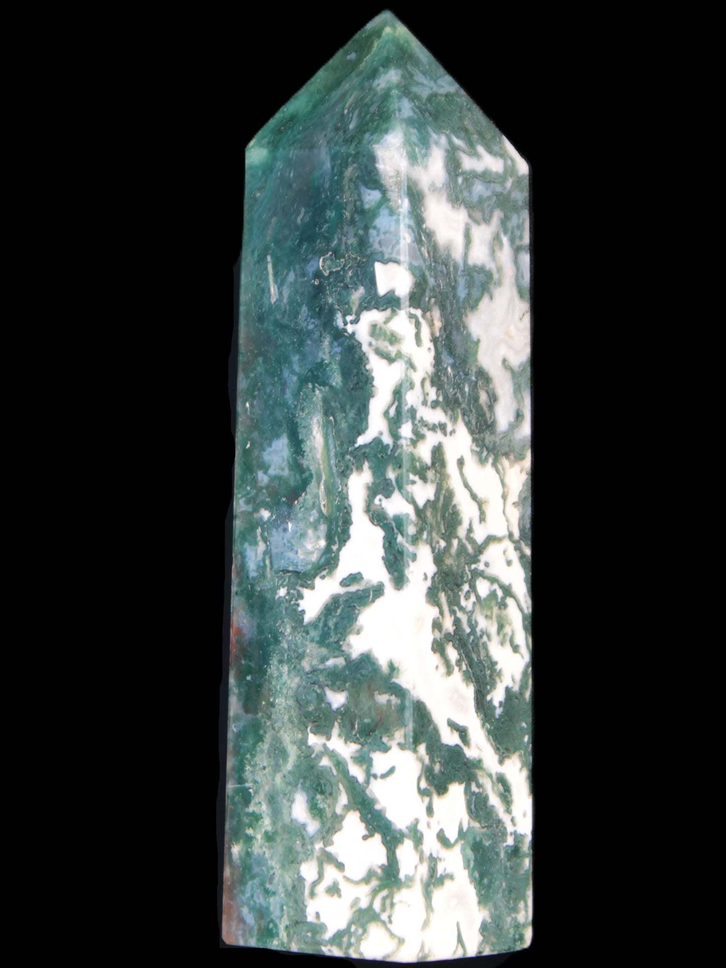 Ocean Moss Agate obelisk 35*147mm 413g Rocks and Things Store