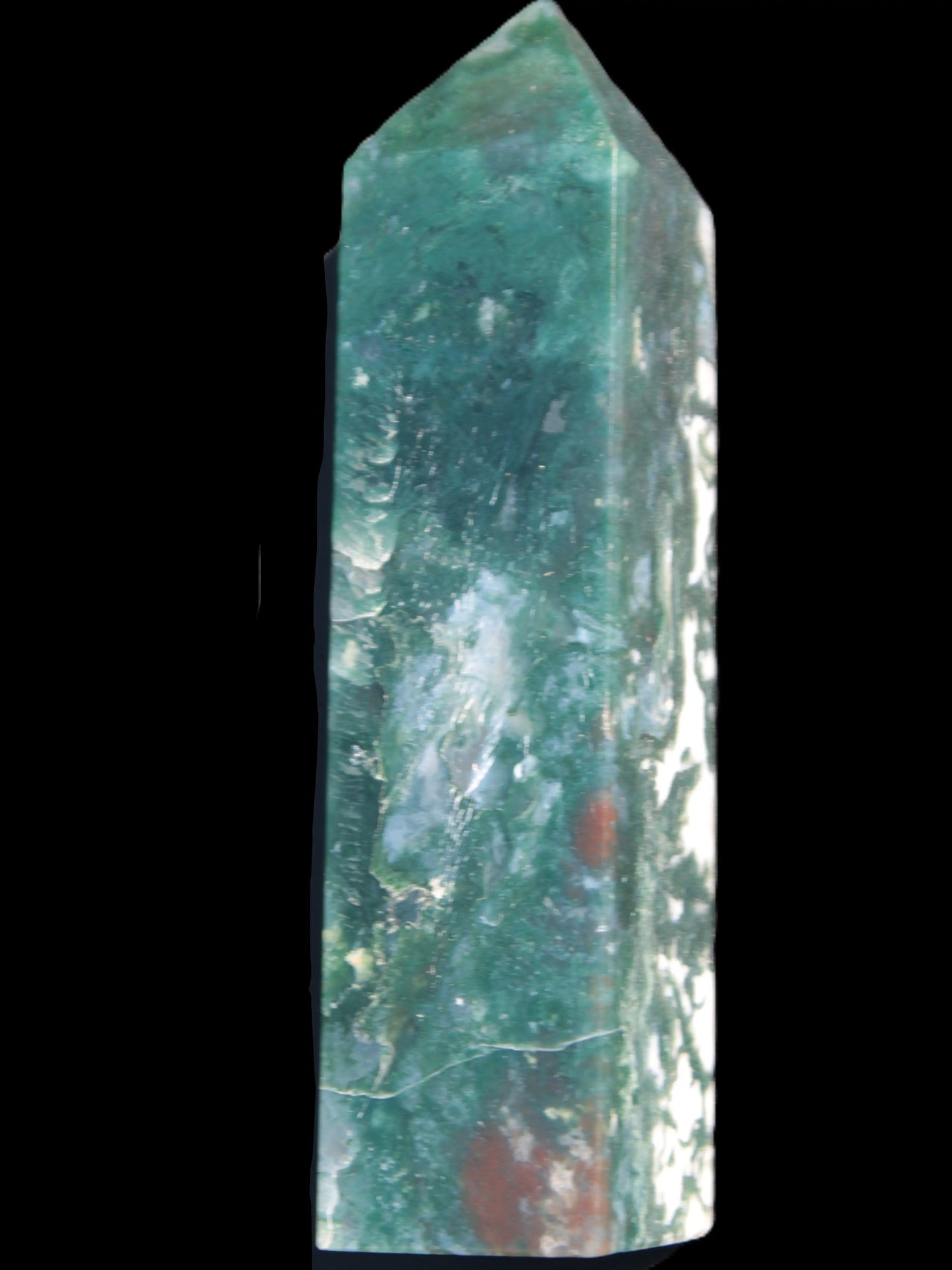 Ocean Moss Agate obelisk 35*147mm 413g Rocks and Things Store