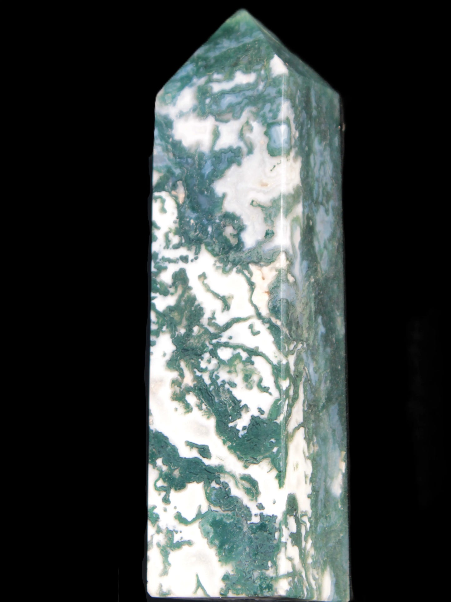 Ocean Moss Agate obelisk 35*147mm 413g Rocks and Things Store