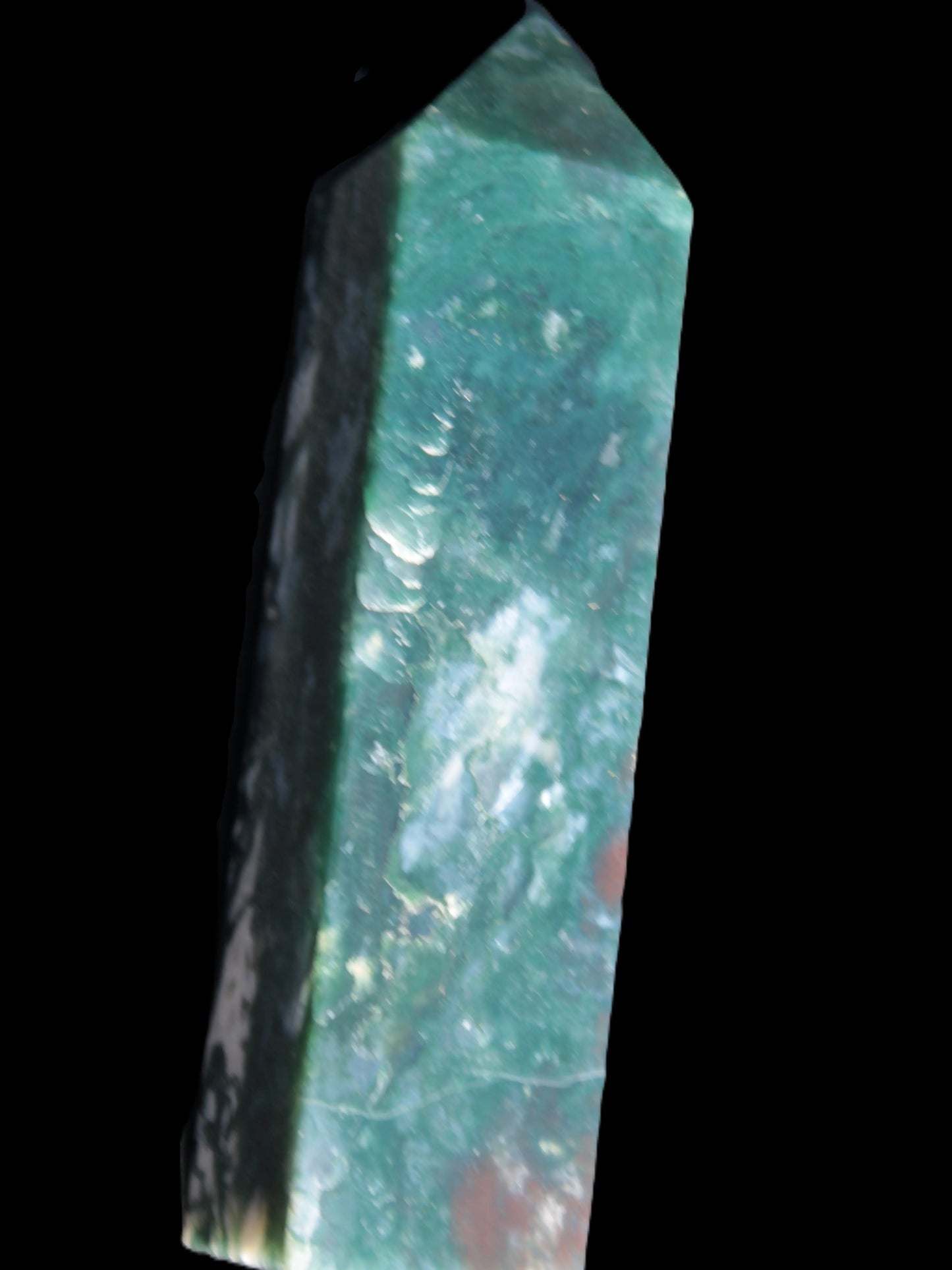 Ocean Moss Agate obelisk 35*147mm 413g Rocks and Things Store