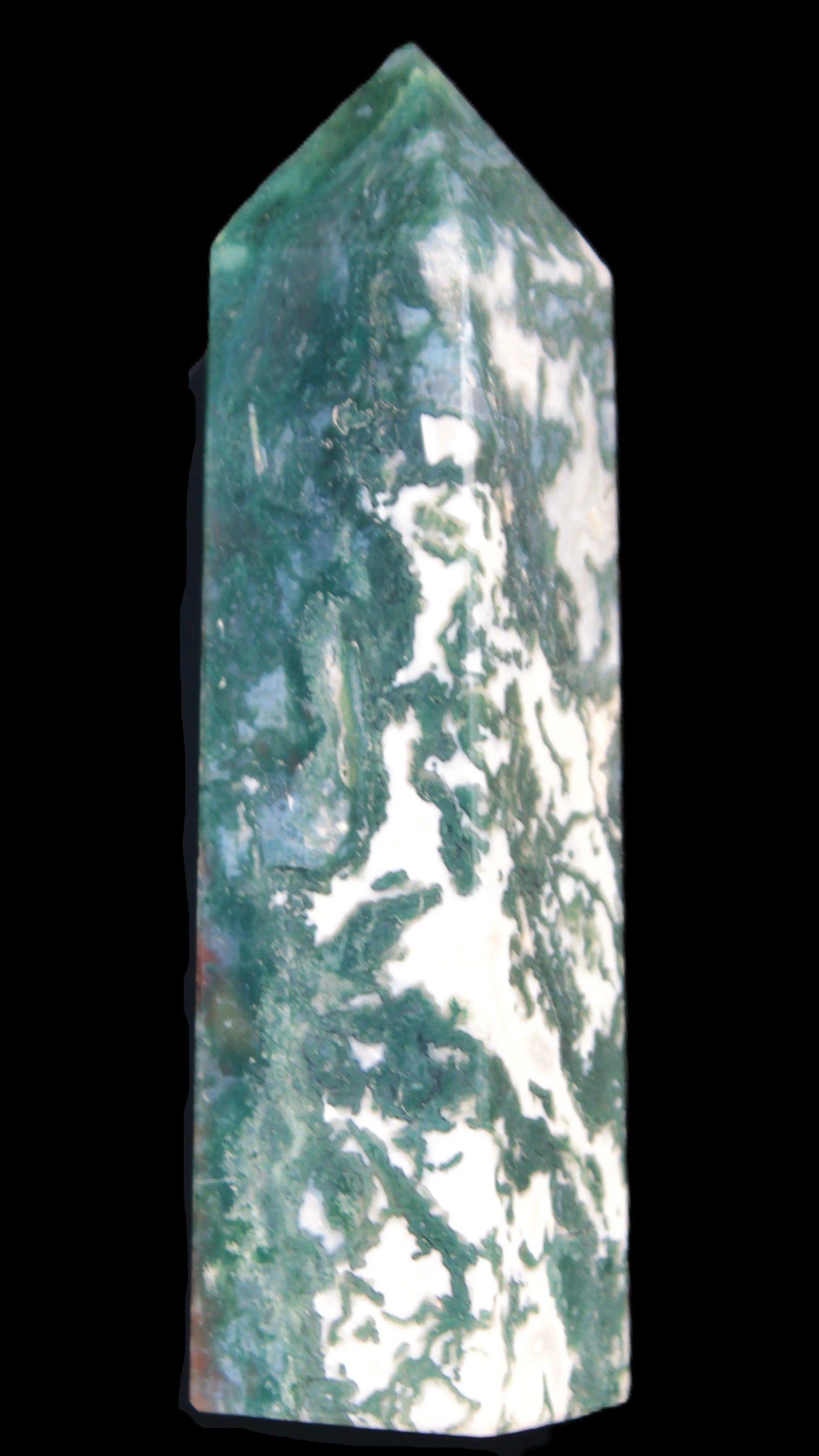 Ocean Moss Agate obelisk 35*147mm 413g Rocks and Things Store