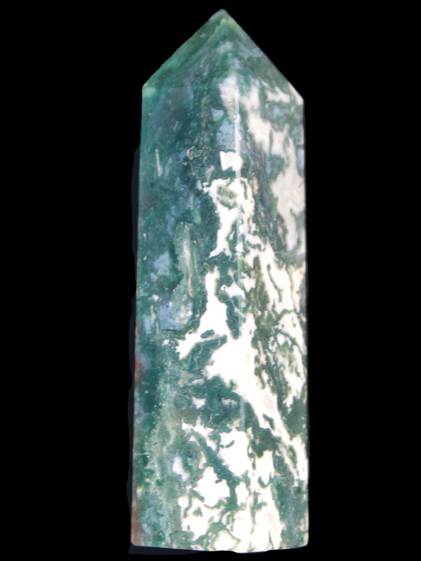 Ocean Moss Agate obelisk 35*147mm 413g Rocks and Things Store