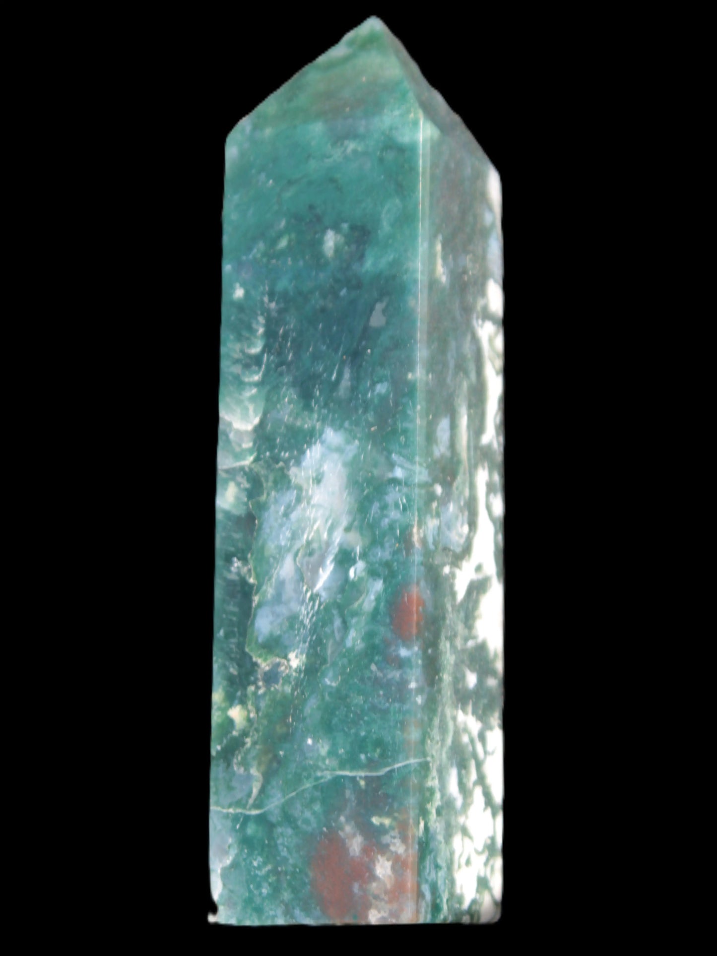 Ocean Moss Agate obelisk 35*147mm 413g Rocks and Things Store