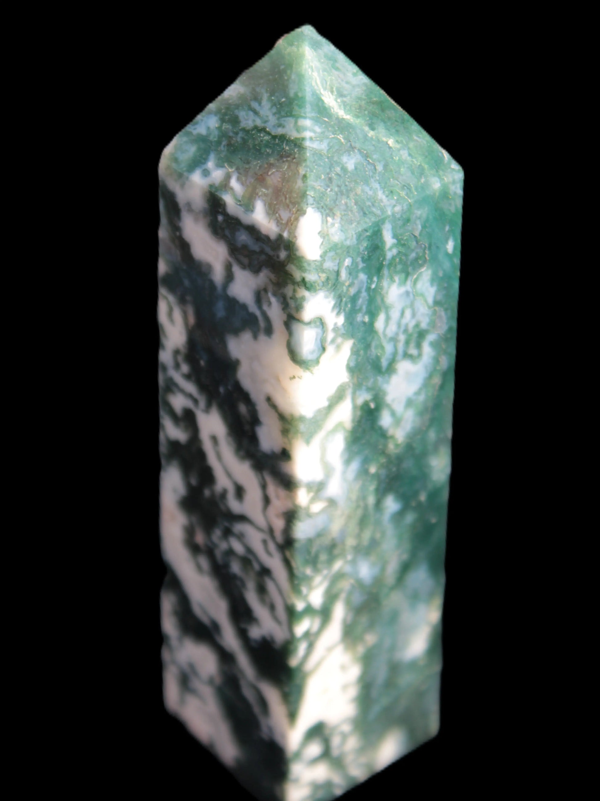 Ocean Moss Agate obelisk 35*147mm 413g Rocks and Things Store