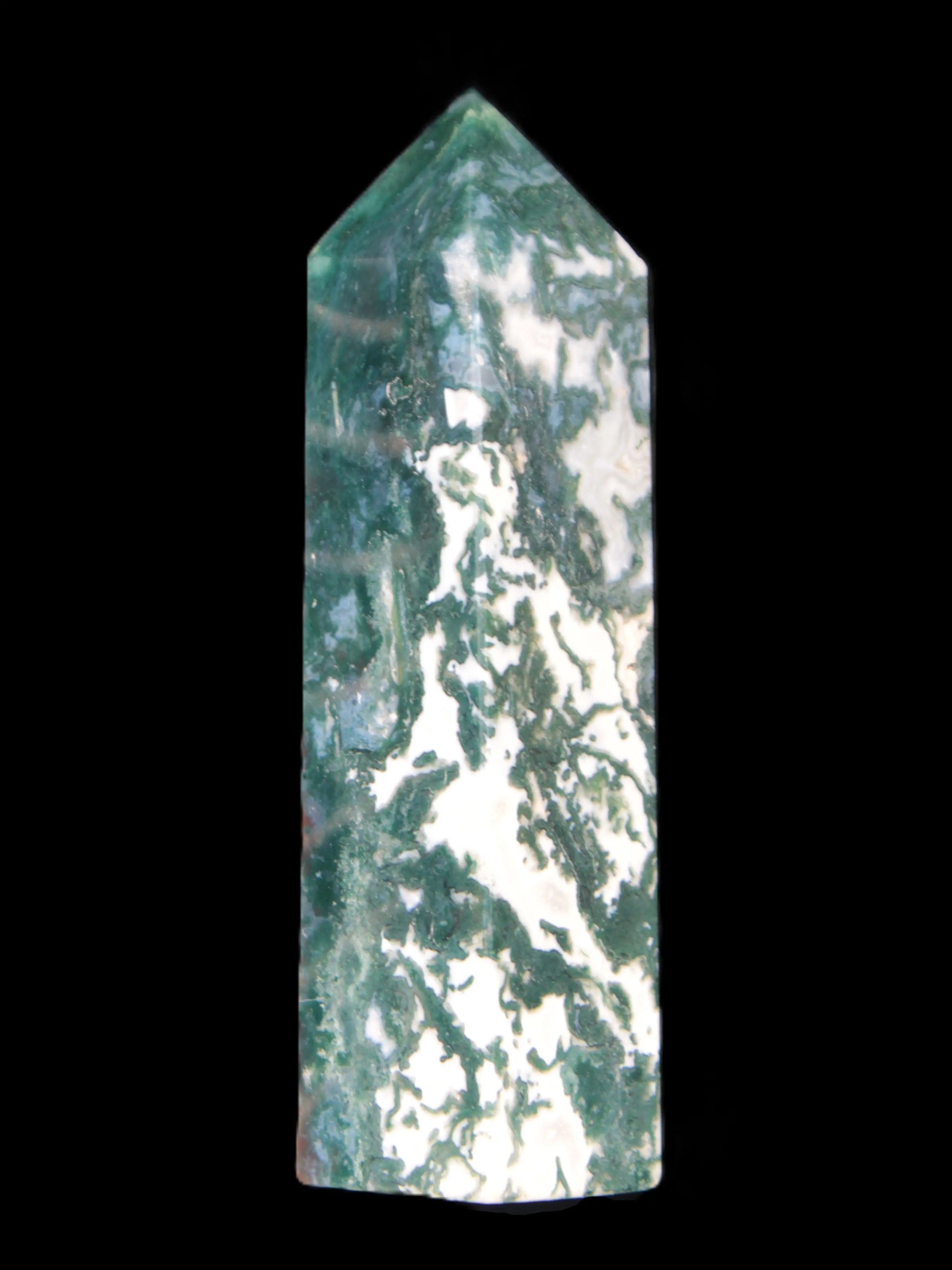 Ocean Moss Agate obelisk 35*147mm 413g Rocks and Things Store