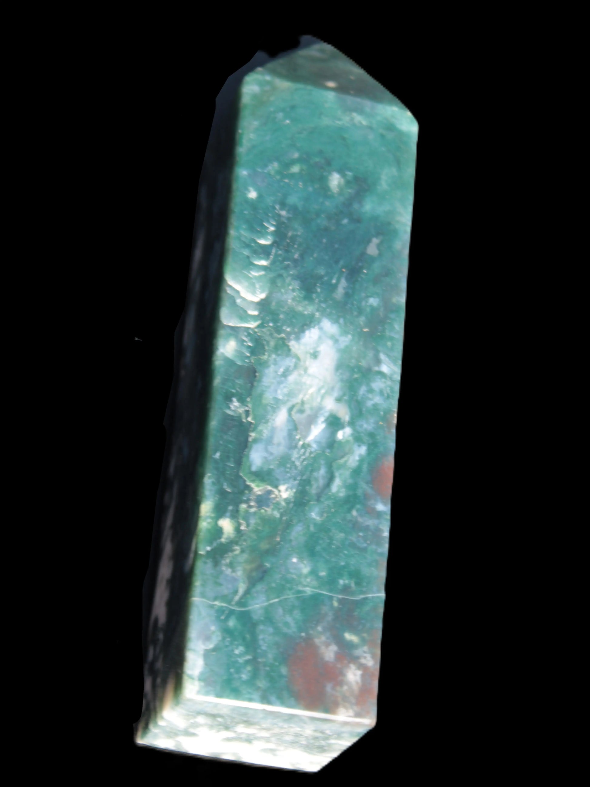 Ocean Moss Agate obelisk 35*147mm 413g Rocks and Things Store