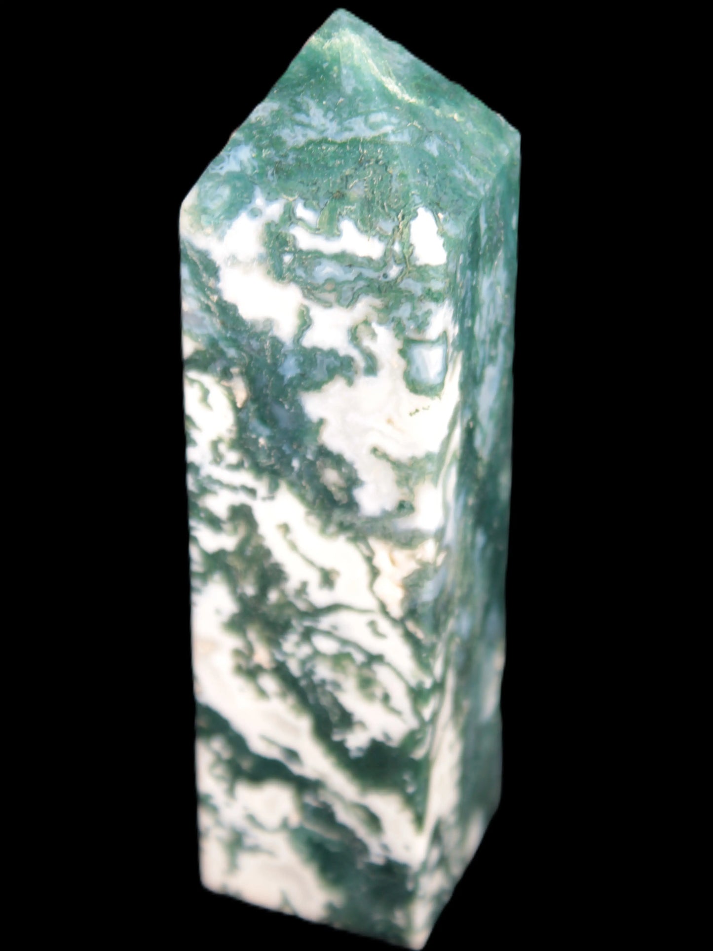 Ocean Moss Agate obelisk 35*147mm 413g Rocks and Things Store