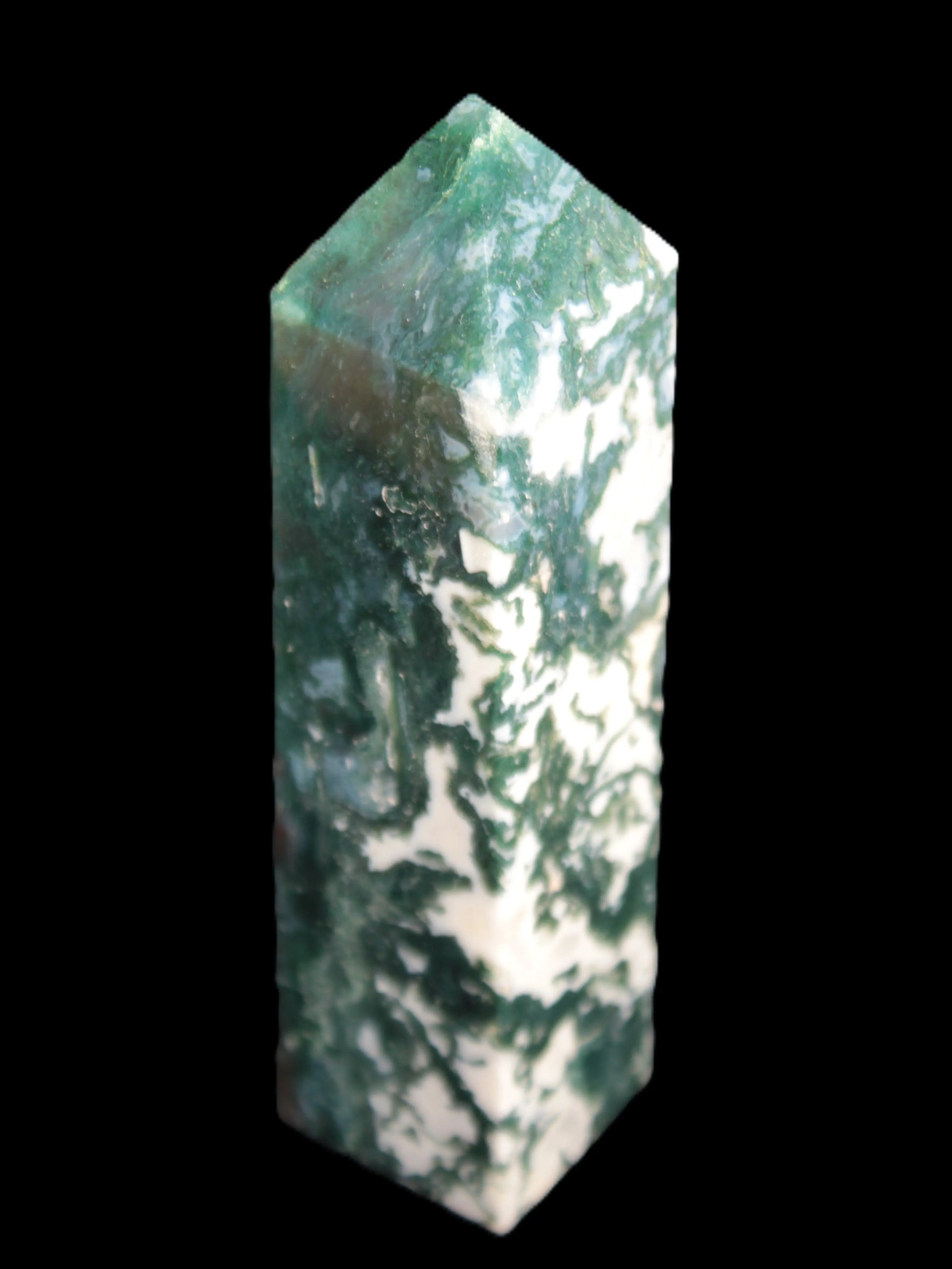 Ocean Moss Agate obelisk 35*147mm 413g Rocks and Things Store