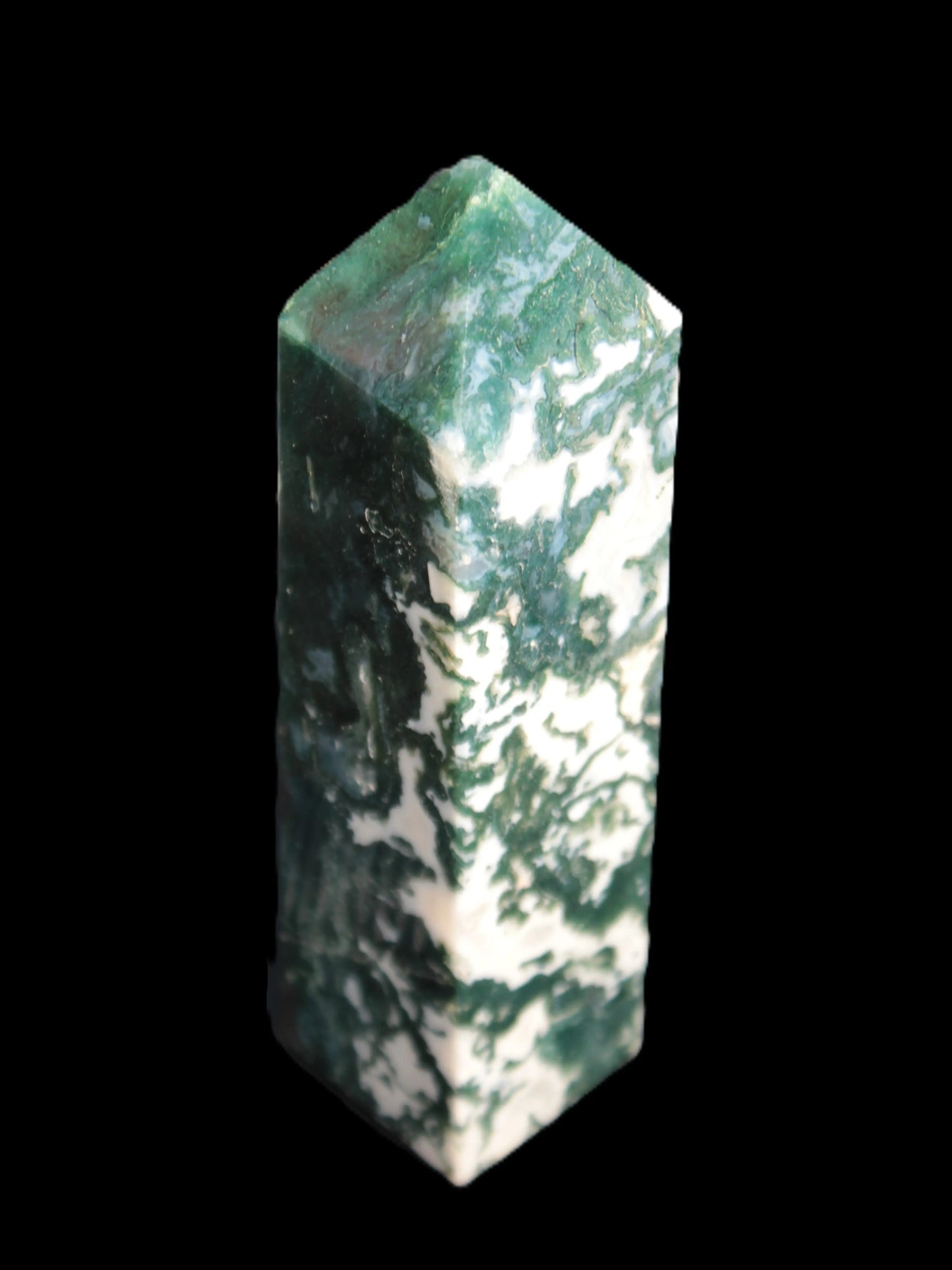 Ocean Moss Agate obelisk 35*147mm 413g Rocks and Things Store