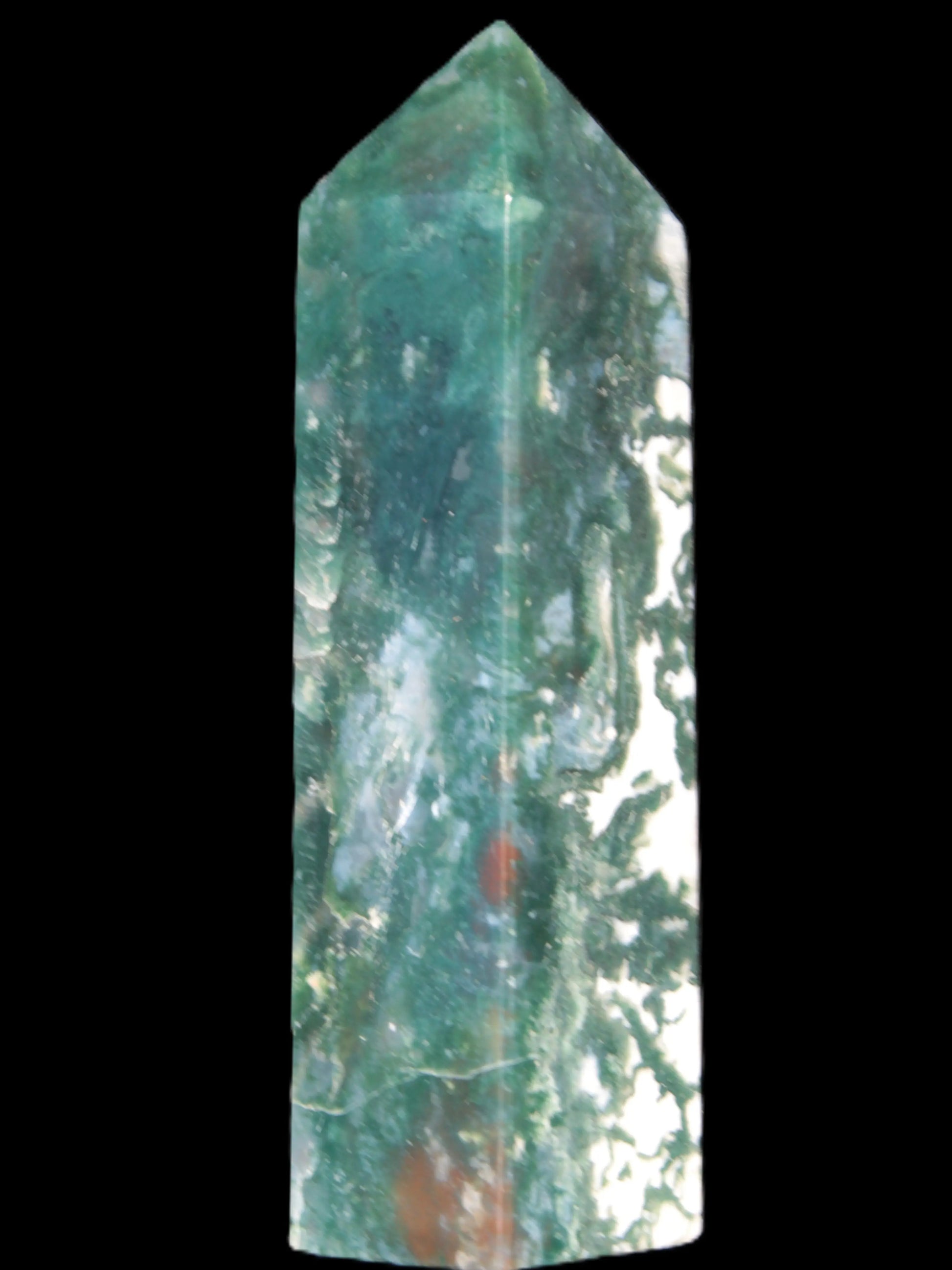 Ocean Moss Agate obelisk 35*147mm 413g Rocks and Things Store