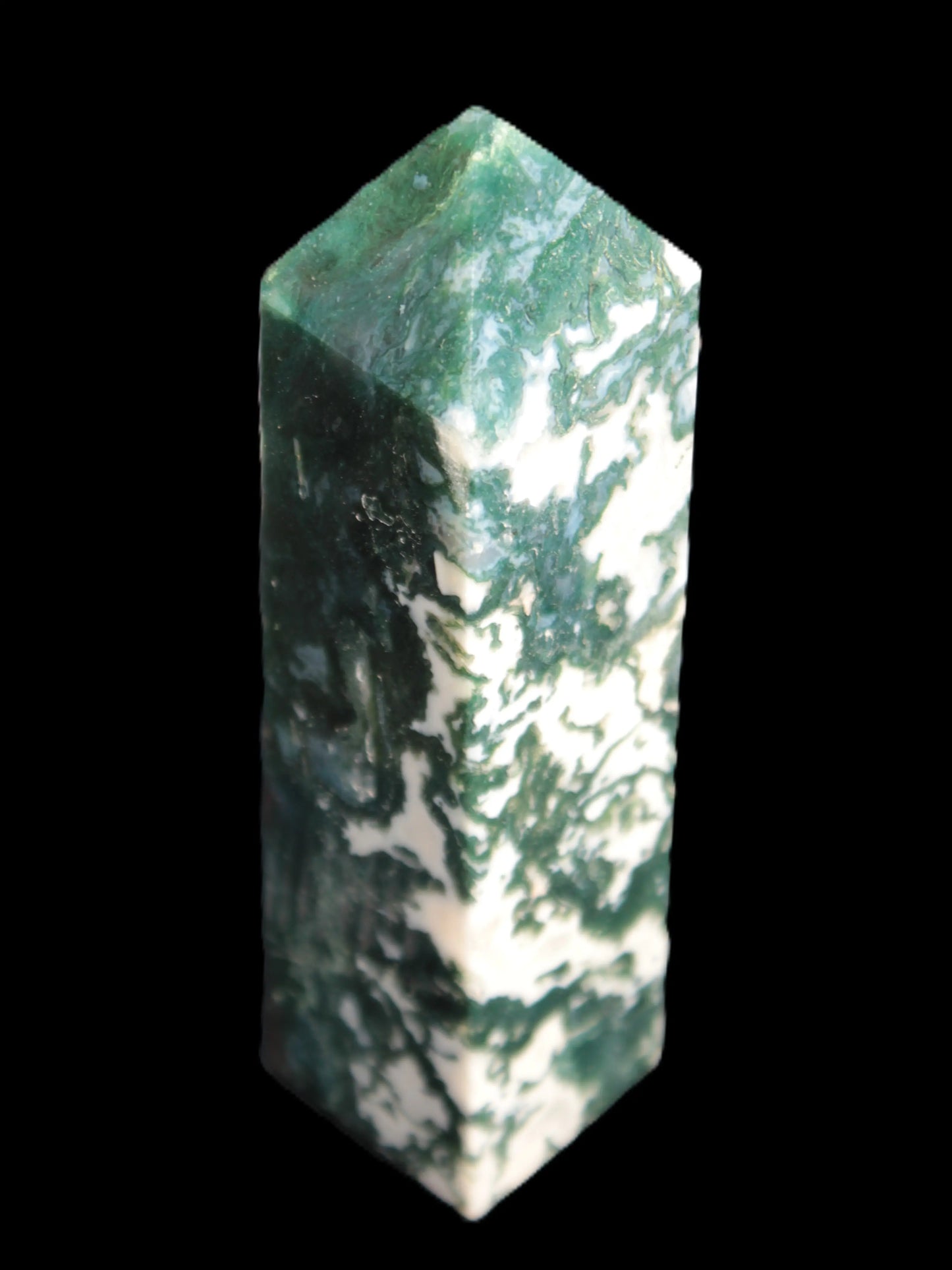 Ocean Moss Agate obelisk 35*147mm 413g Rocks and Things Store