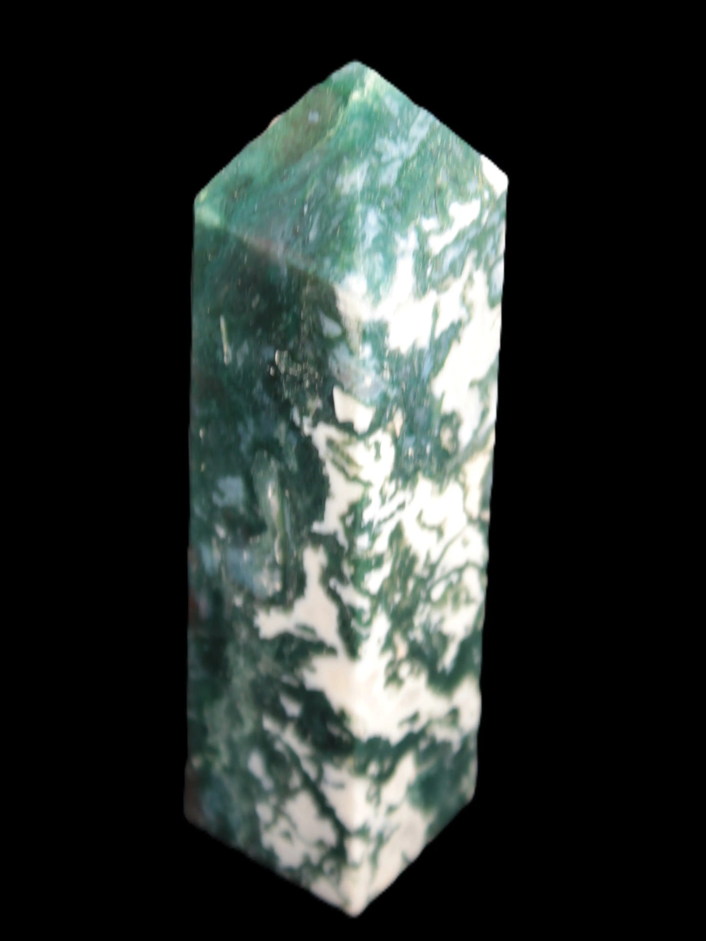 Ocean Moss Agate obelisk 35*147mm 413g Rocks and Things Store