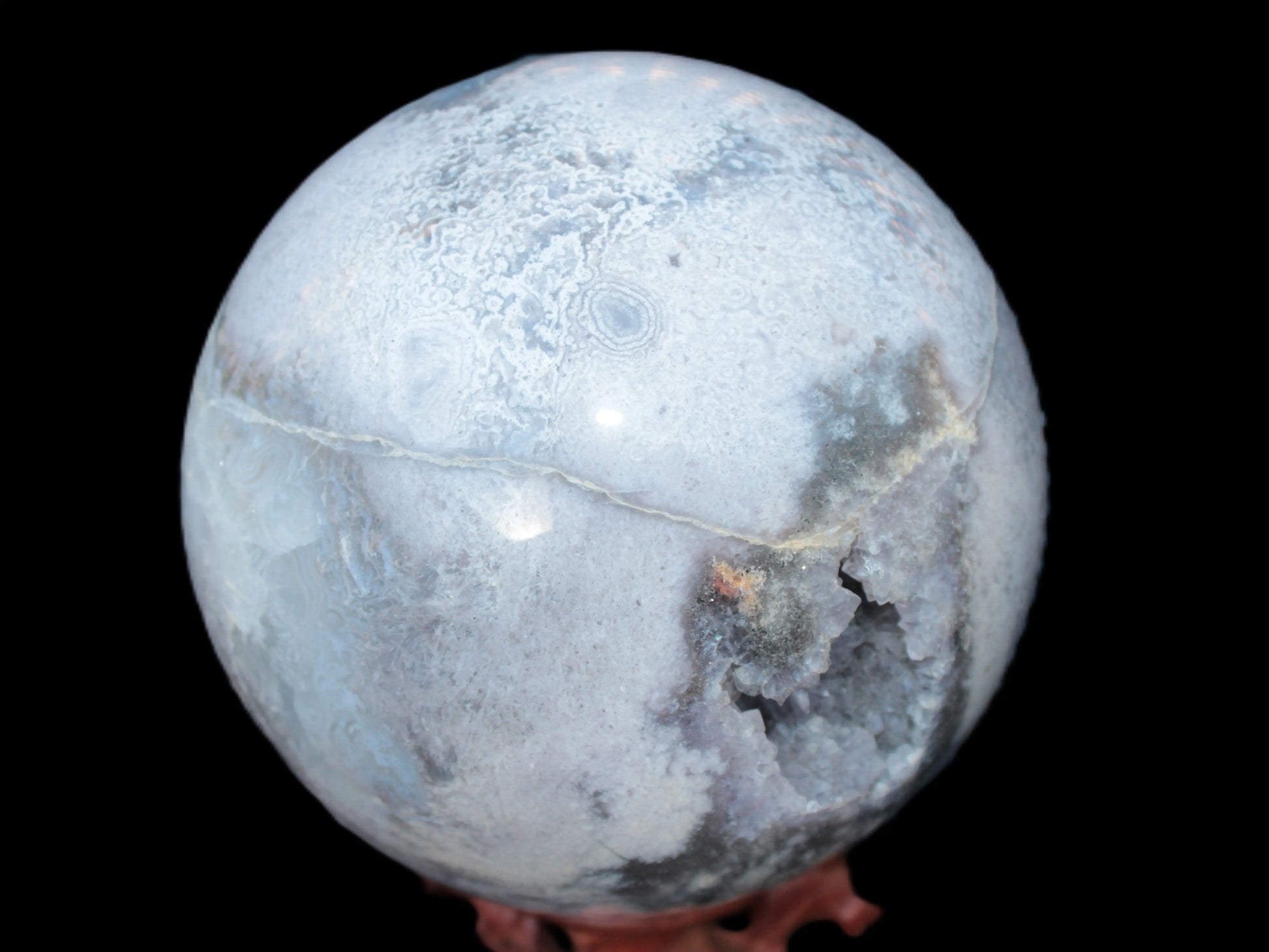 Ocean Moss Agate sphere 126mm 2783g Rocks and Things