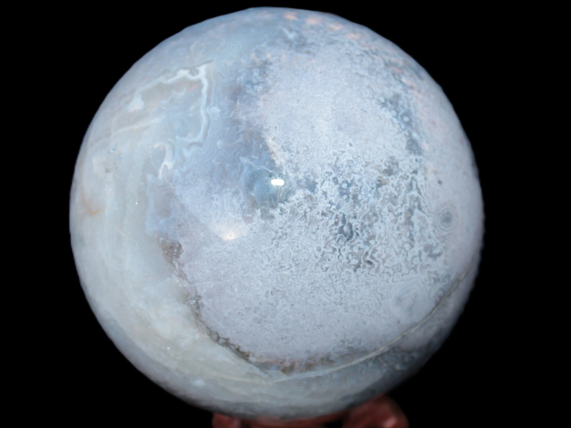 Ocean Moss Agate sphere 126mm 2783g Rocks and Things